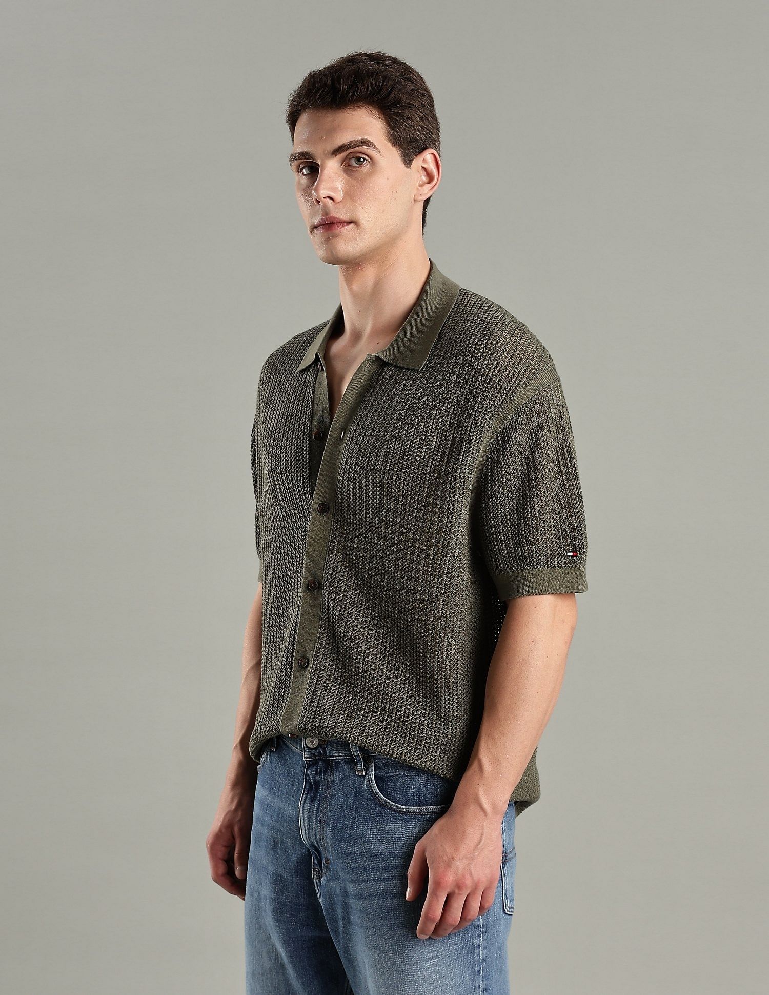 Tommy Hilfiger Texture Relaxed-Fit Cotton Shirt