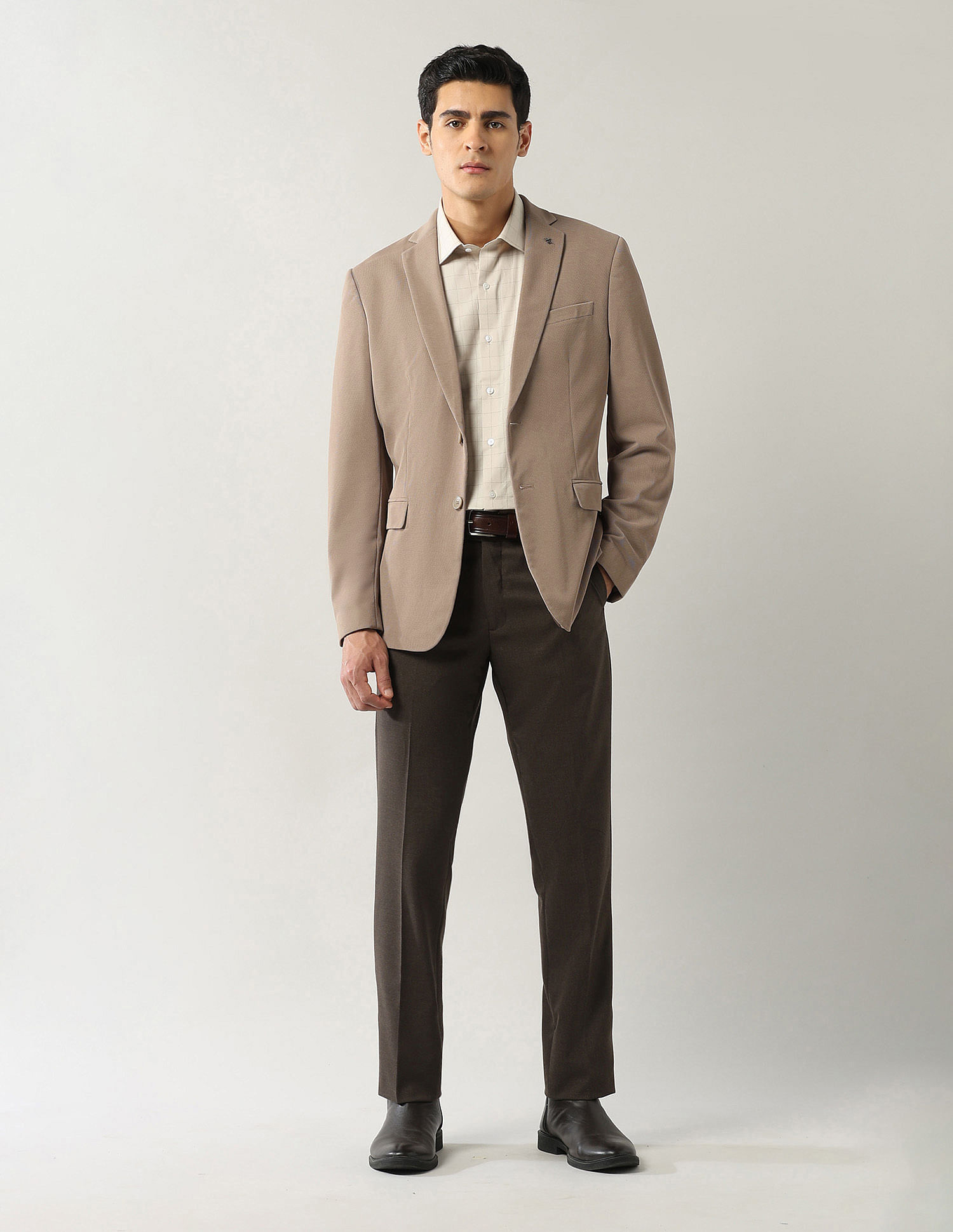 Arrow Zero Calorie Slim Fit Textured Blazer