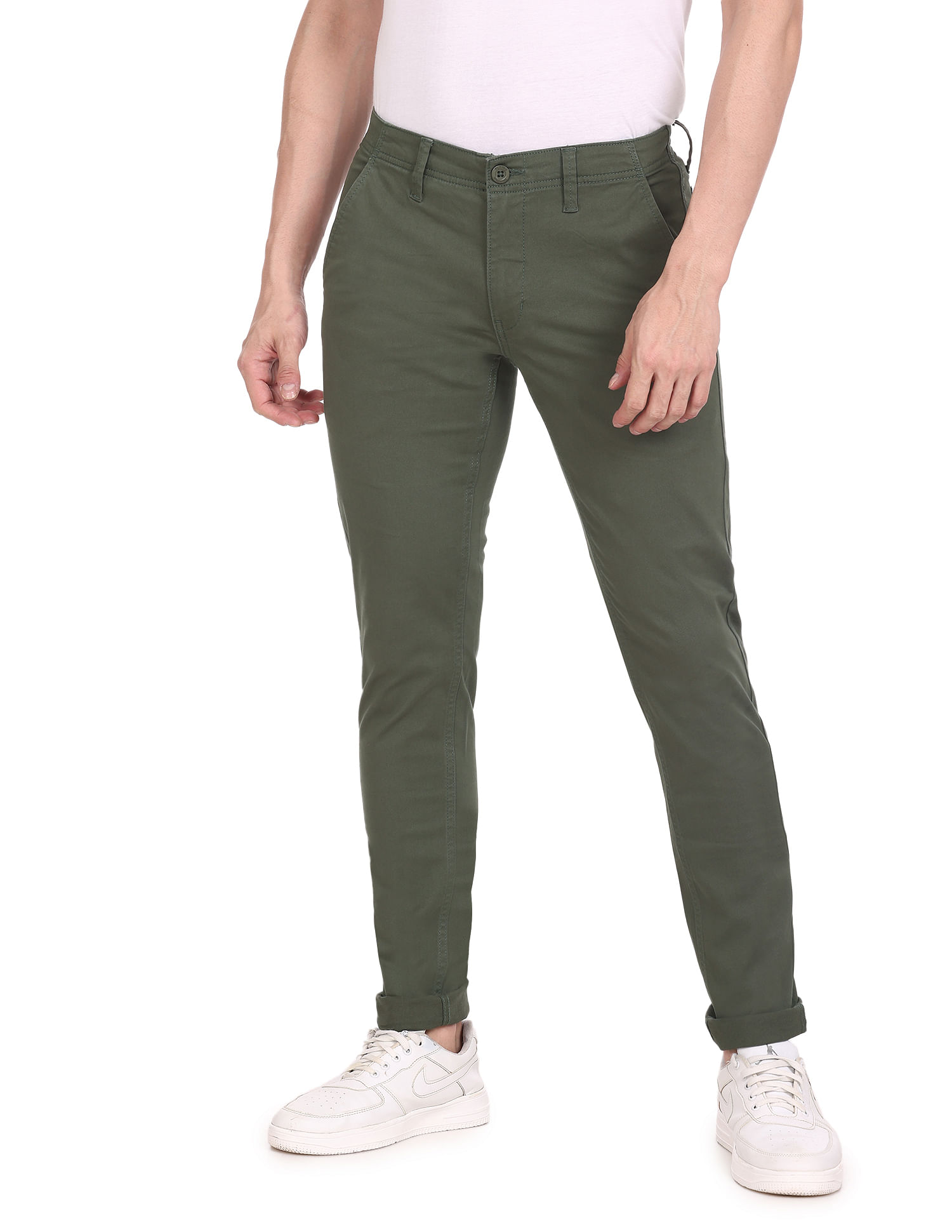 Flying Machine Mid Rise Solid Trousers