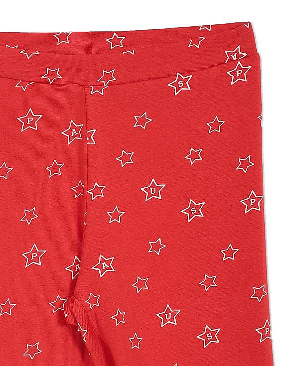 U.S. Polo Assn. Kids Mid Rise Printed Track Pants