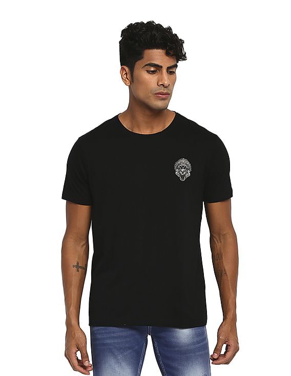 Black slim fit crew neck t shirts Clearance