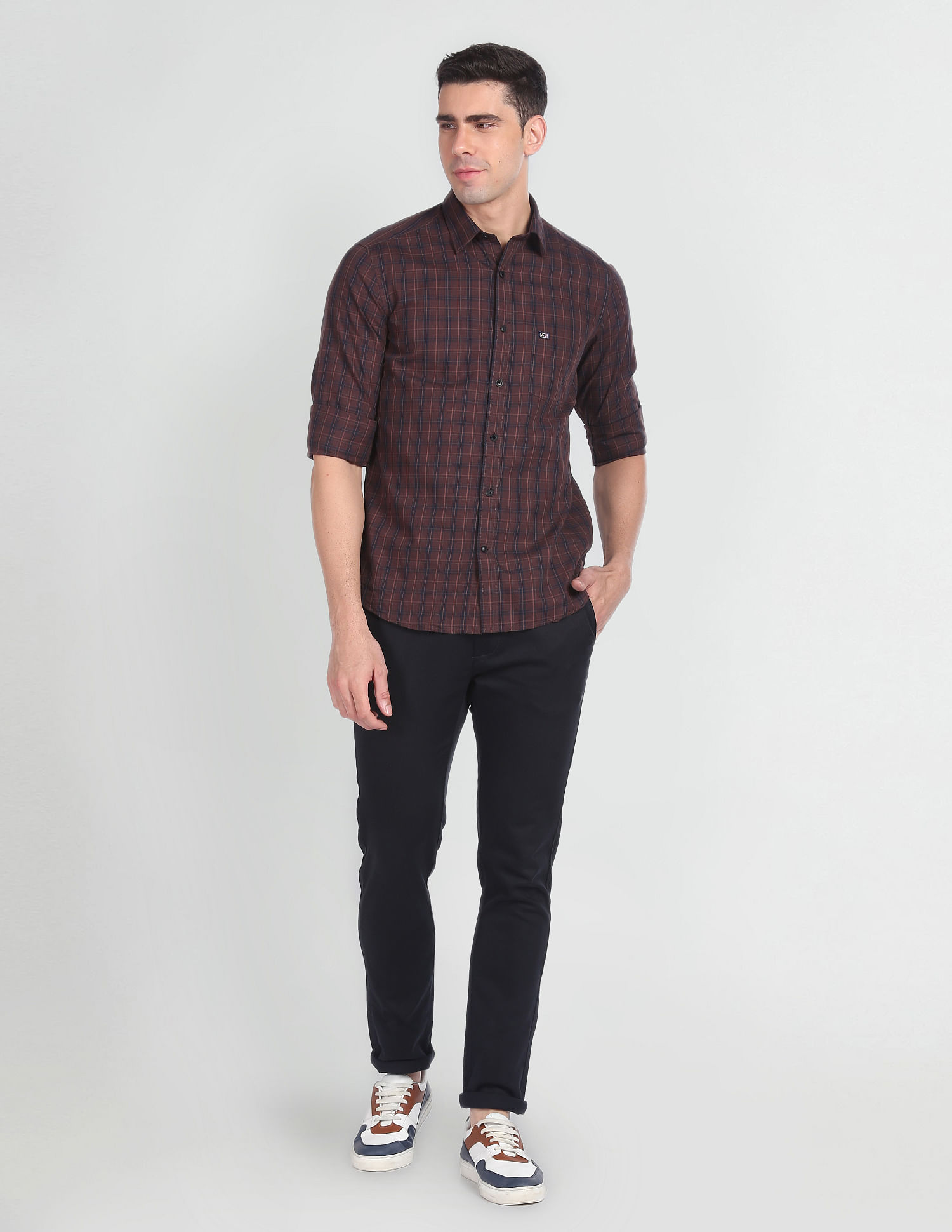 Arrow Sports Tartan Check Cotton Casual Shirt
