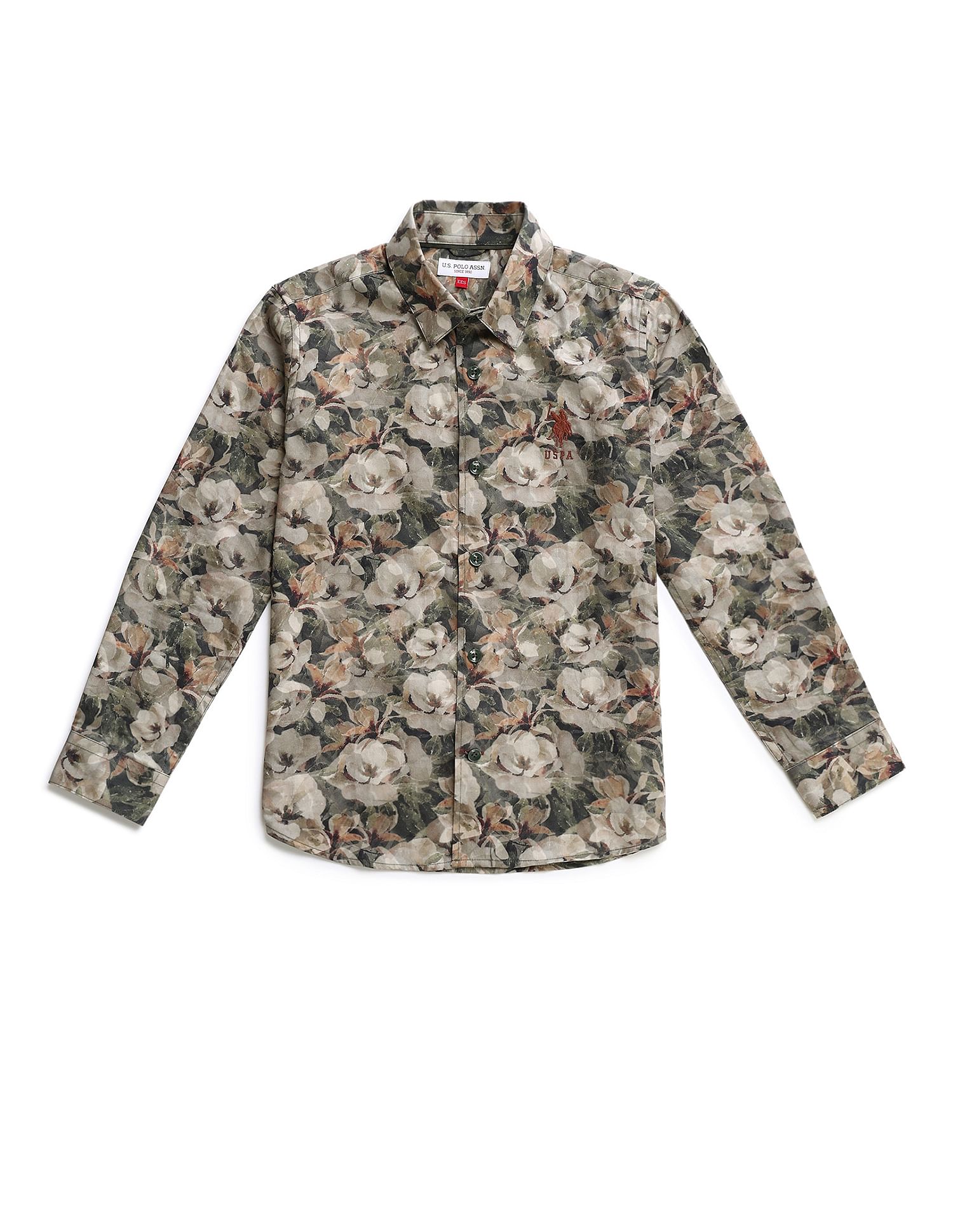 U.S. Polo Assn. Kids Boys Regular Fit Floral Boys Shirt