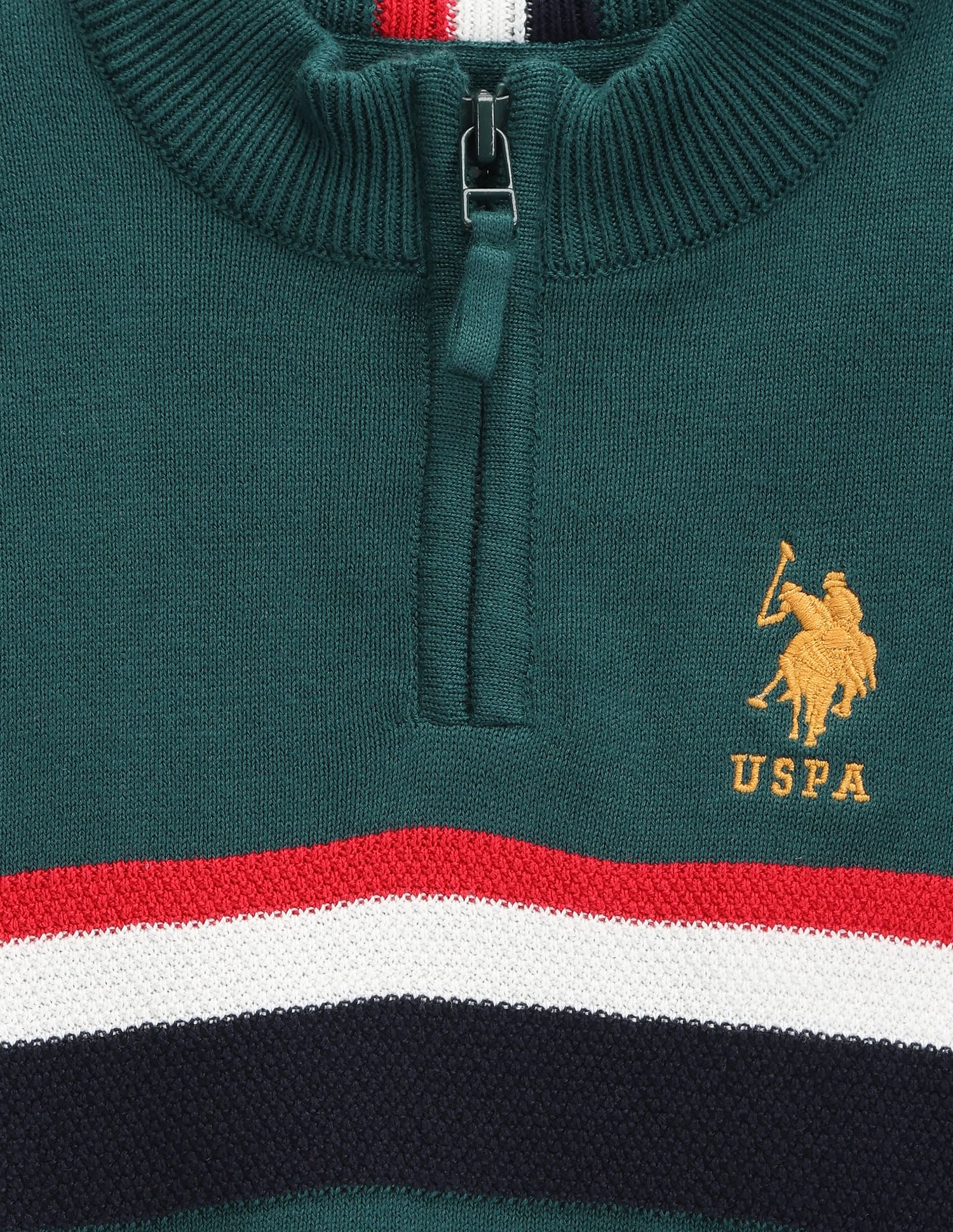 U.S. Polo Assn. Kids Boys High Neck Stripe Sweater