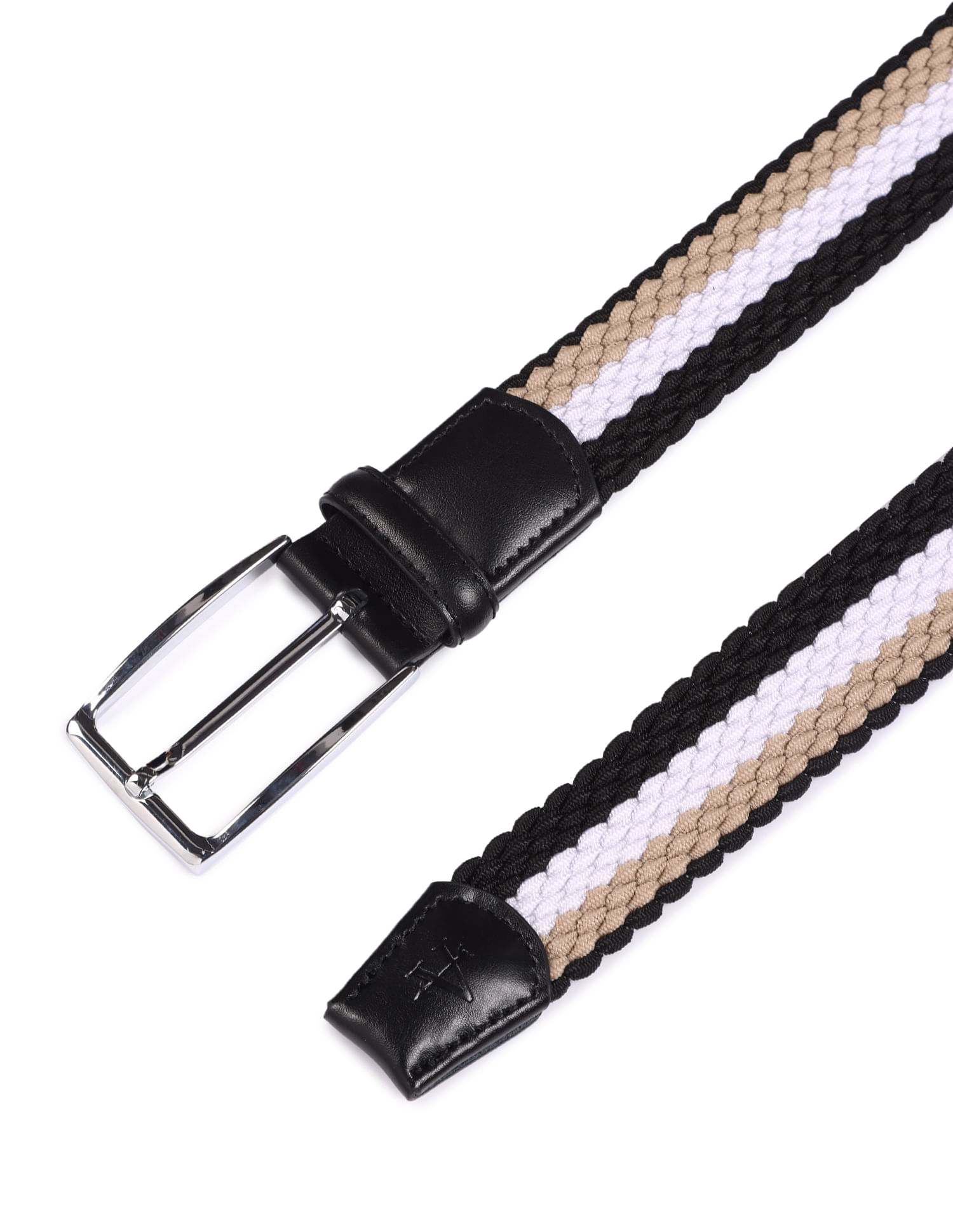 Buy Arrow Men Metallic Buckle Braided Belt 