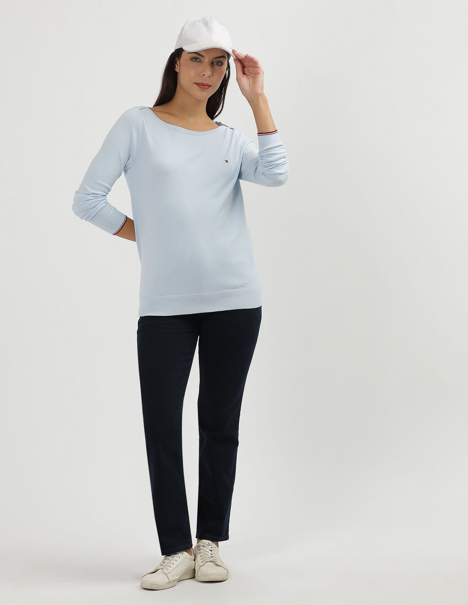 Tommy Hilfiger Boat Neck Solid Sweater