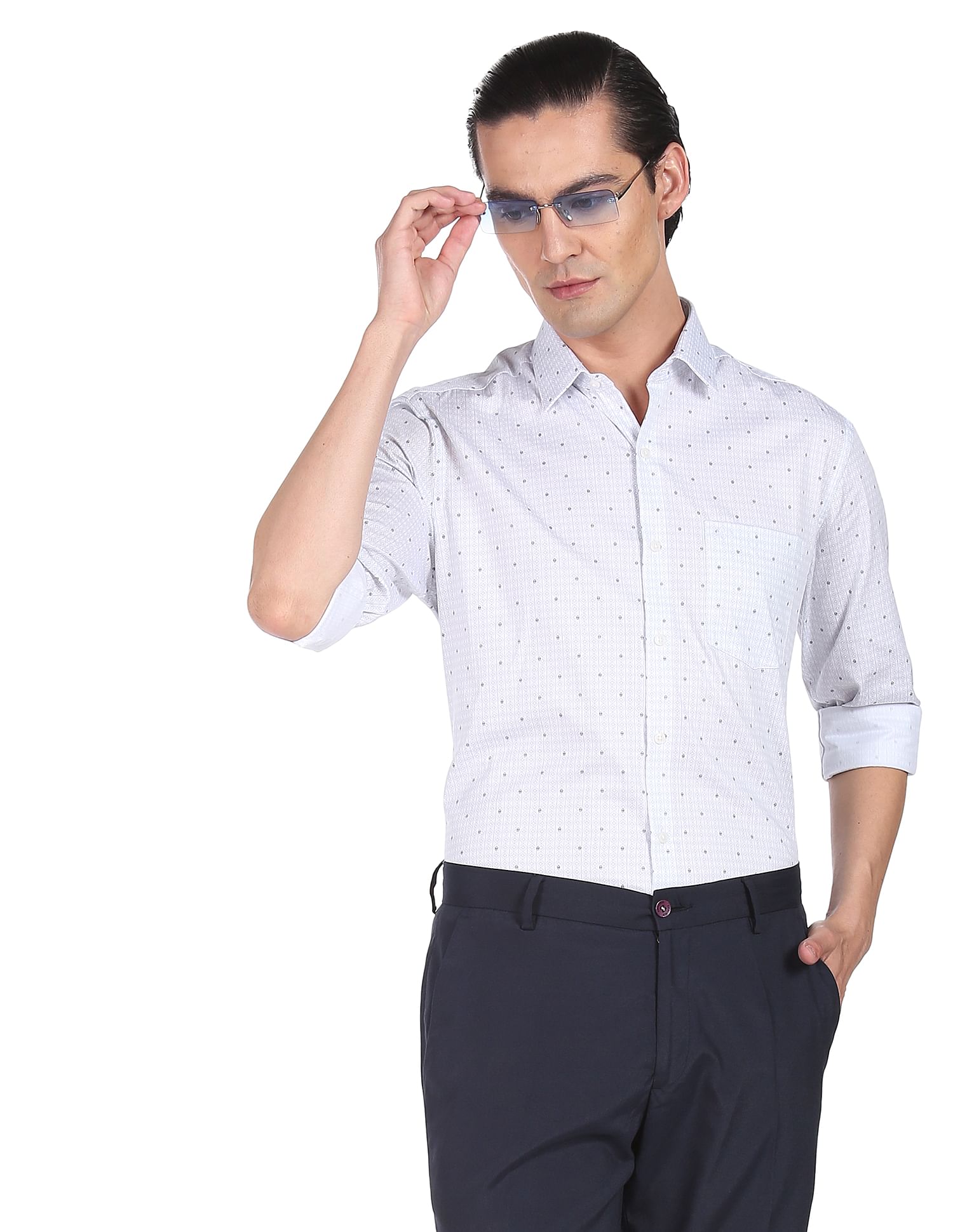 Arrow Geometric Print Pure Cotton Shirt