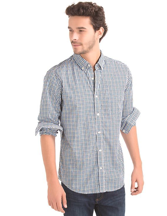 シャツ HUECLOSET Hue Thin Check Shirt シャツ HUECLOSET Two pocket check shirt SE150 Mens Checkered