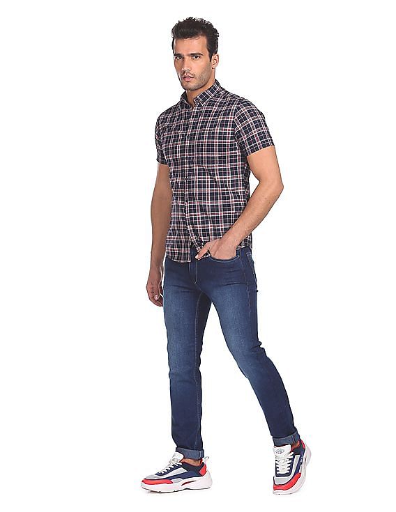 Flying Machine Short Sleeve Check Shirt