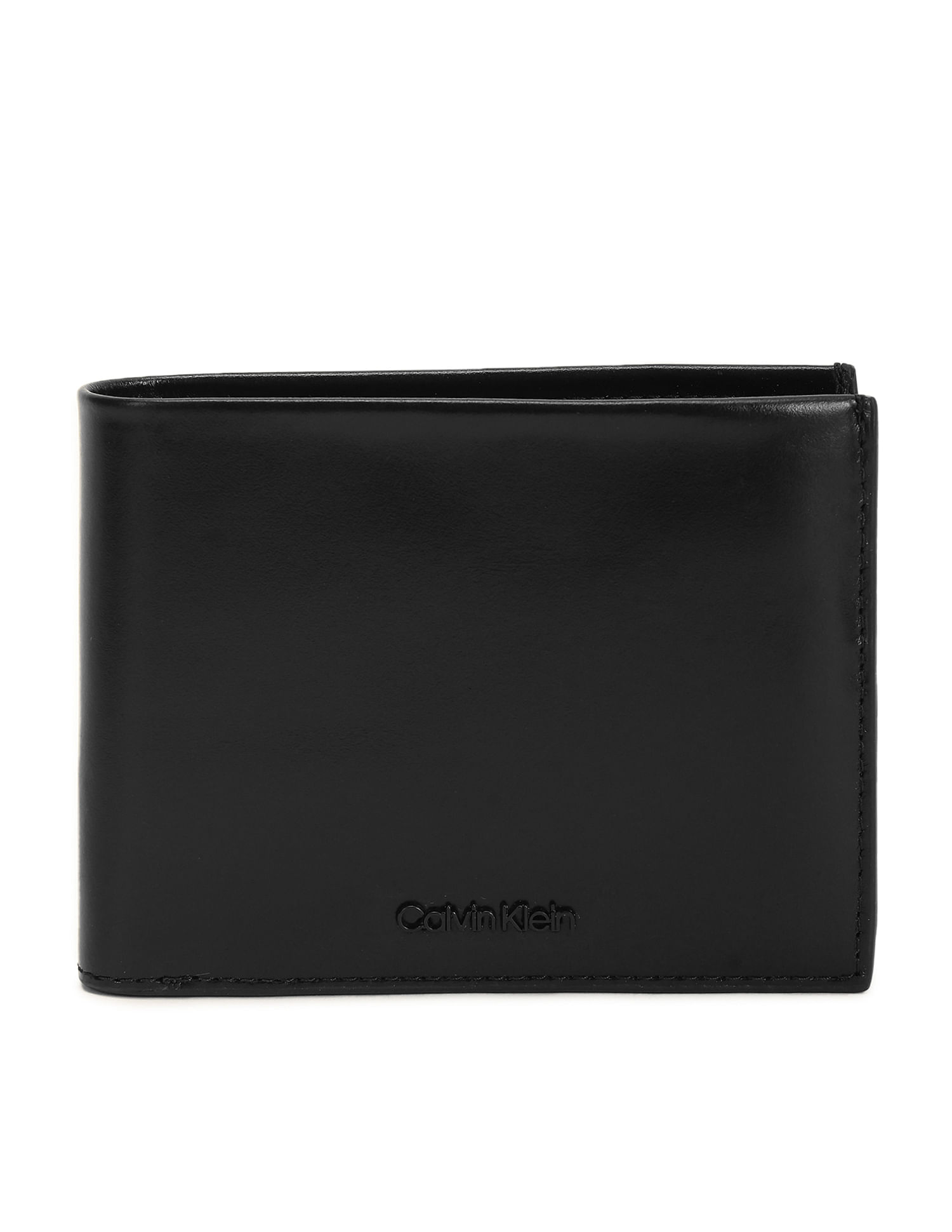 Calvin Klein Solid Leather Trifold Wallet