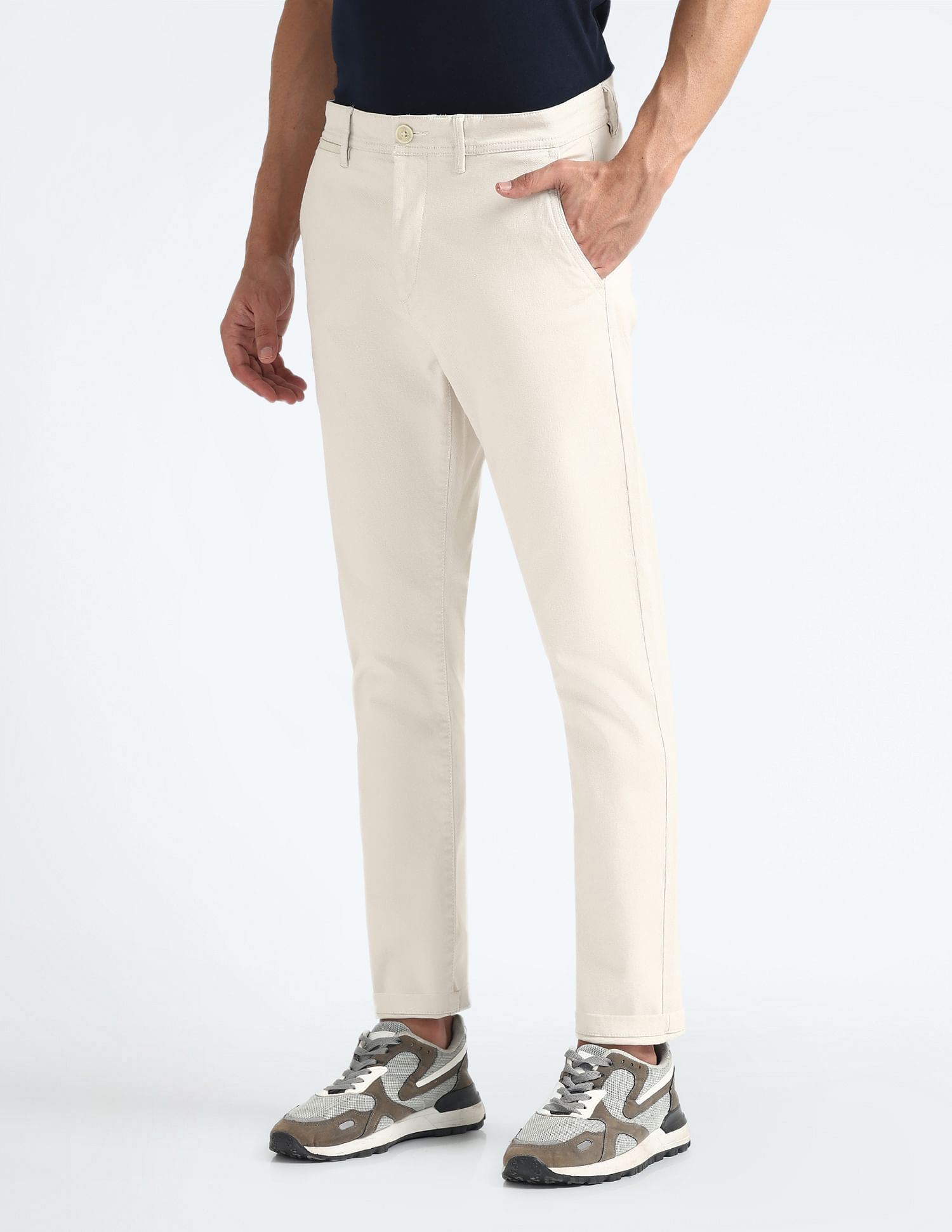 Flying Machine Slash Slim Tapered Solid Chinos