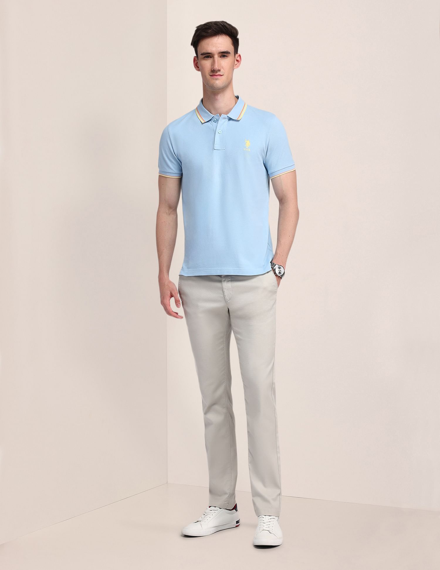 U.S. Polo Assn. Solid Slim Fit Polo Shirt