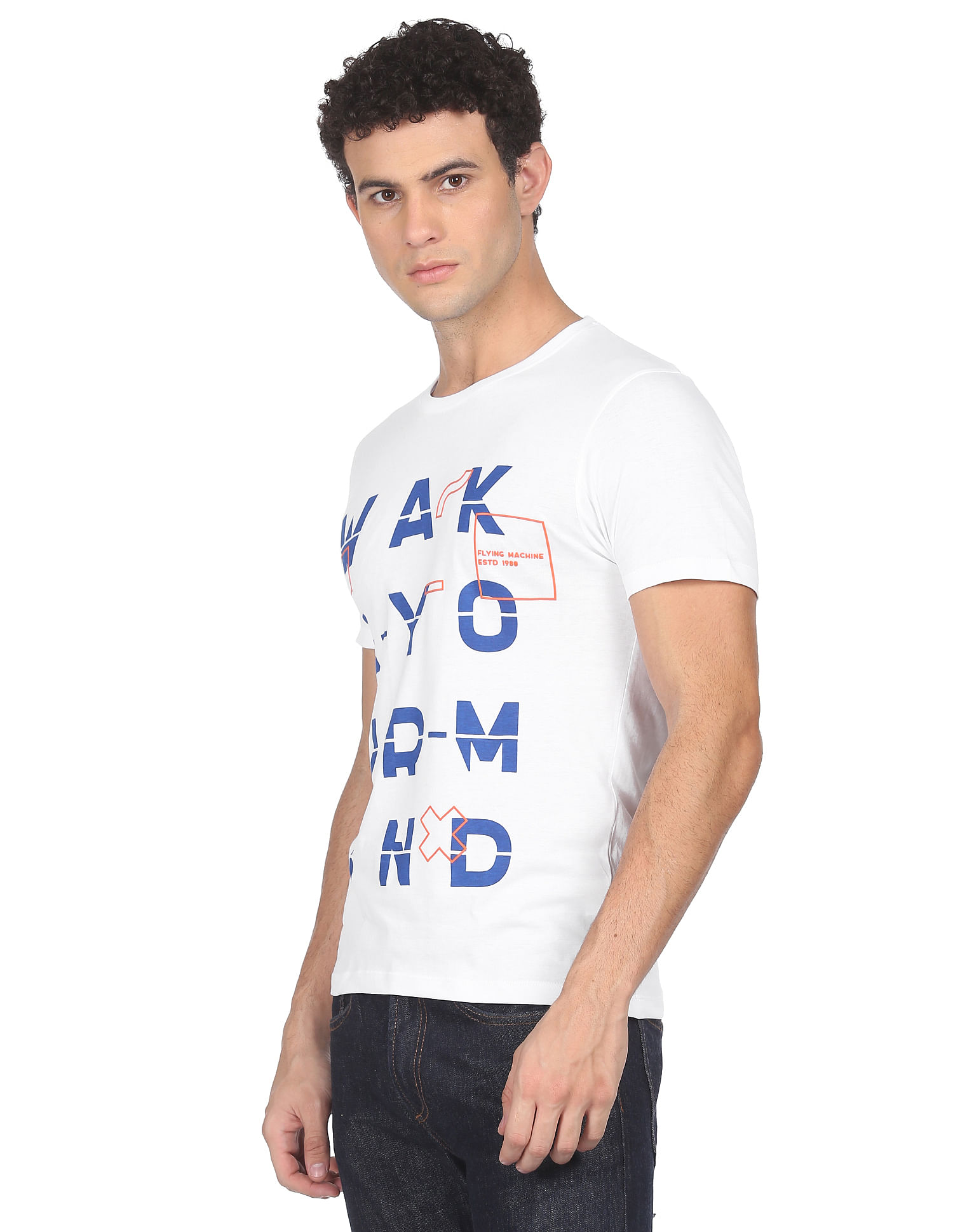 Flying Machine Cotton Graphic Print T-Shirt