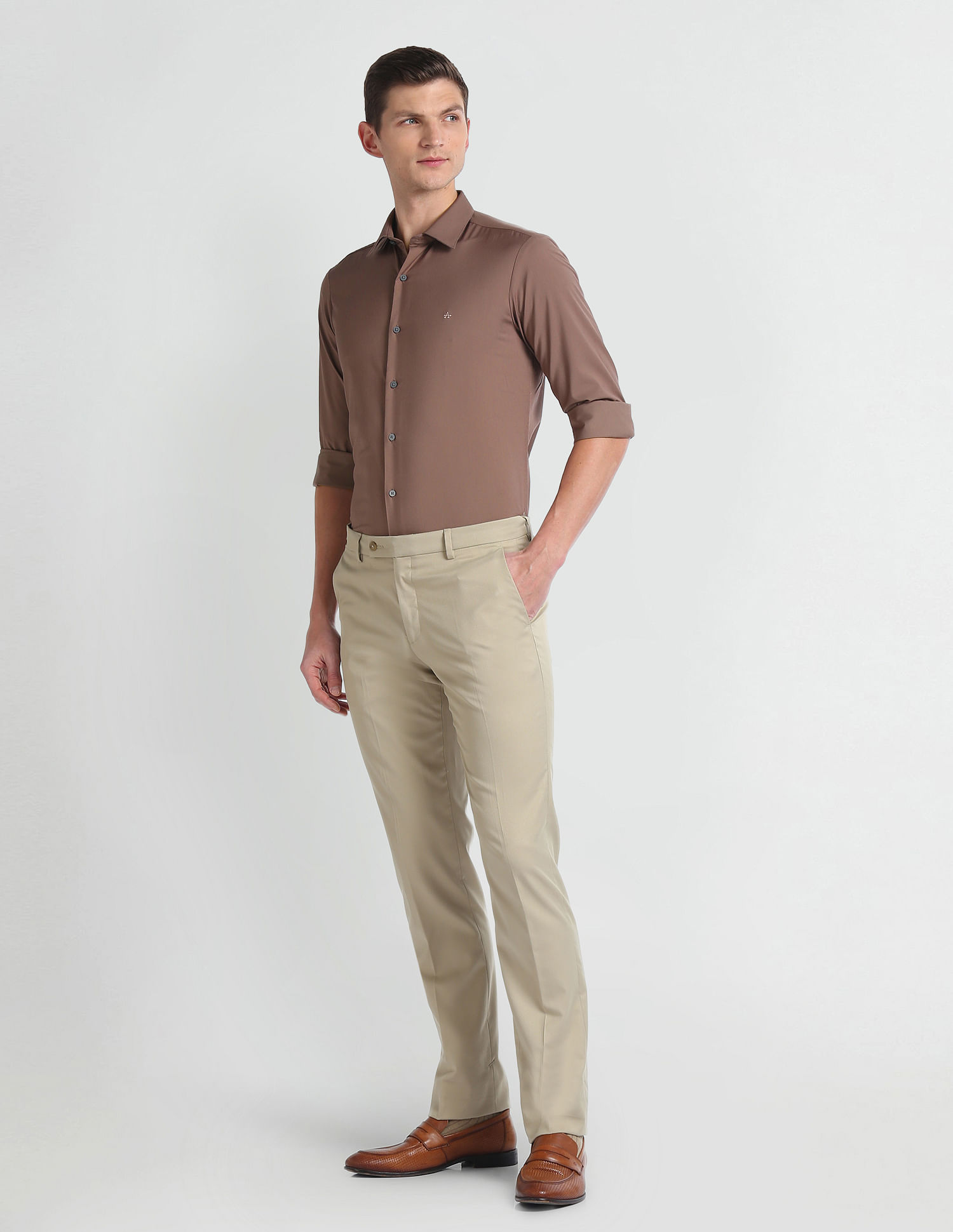 Arrow Newyork Brooklyn Super Slim Fit Solid Shirt