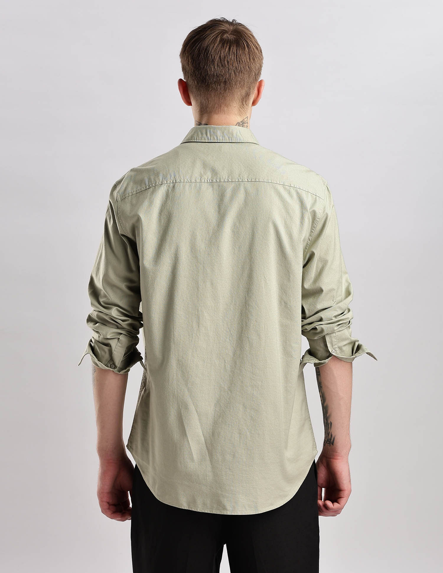 Calvin Klein Jeans Mens Green Solid Shirt