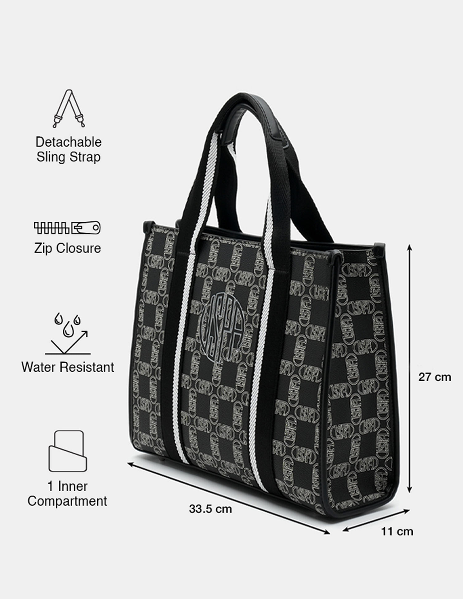U.S. Polo Assn. Mendy Monogram Satchel Bag