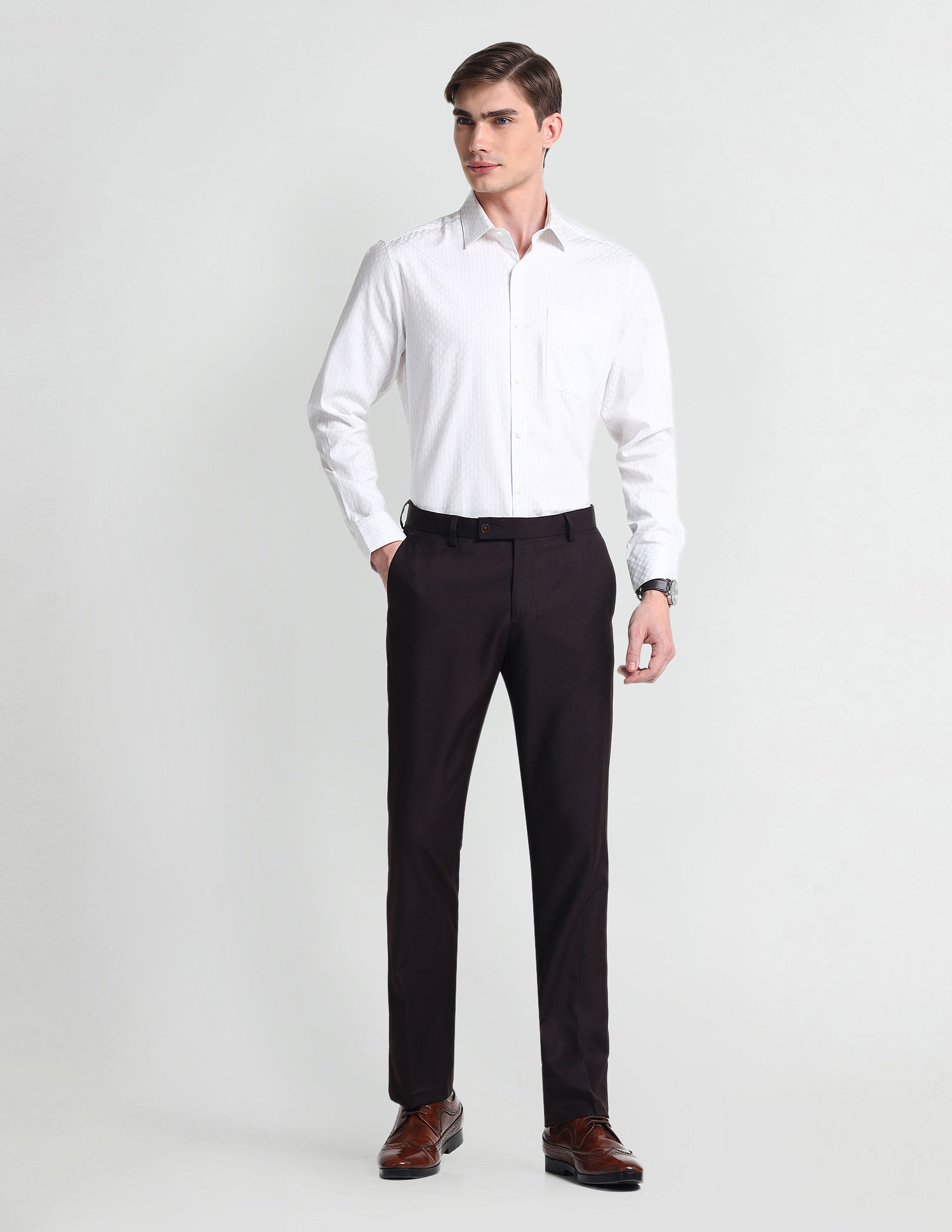 Arrow Vertical Stripe Tencel Shirt