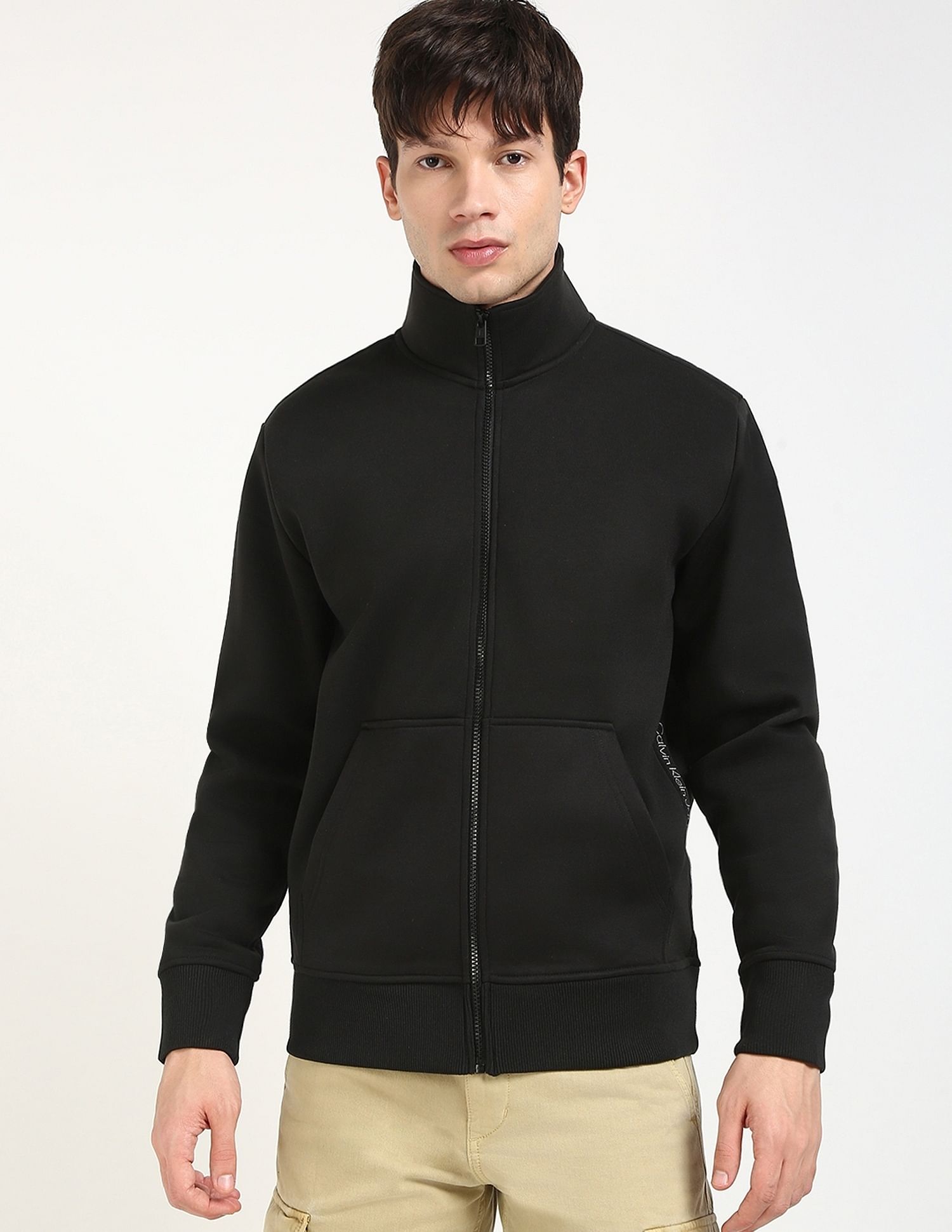 Calvin Klein Jeans Solid Regular-Fit Polyester Sweatshirt