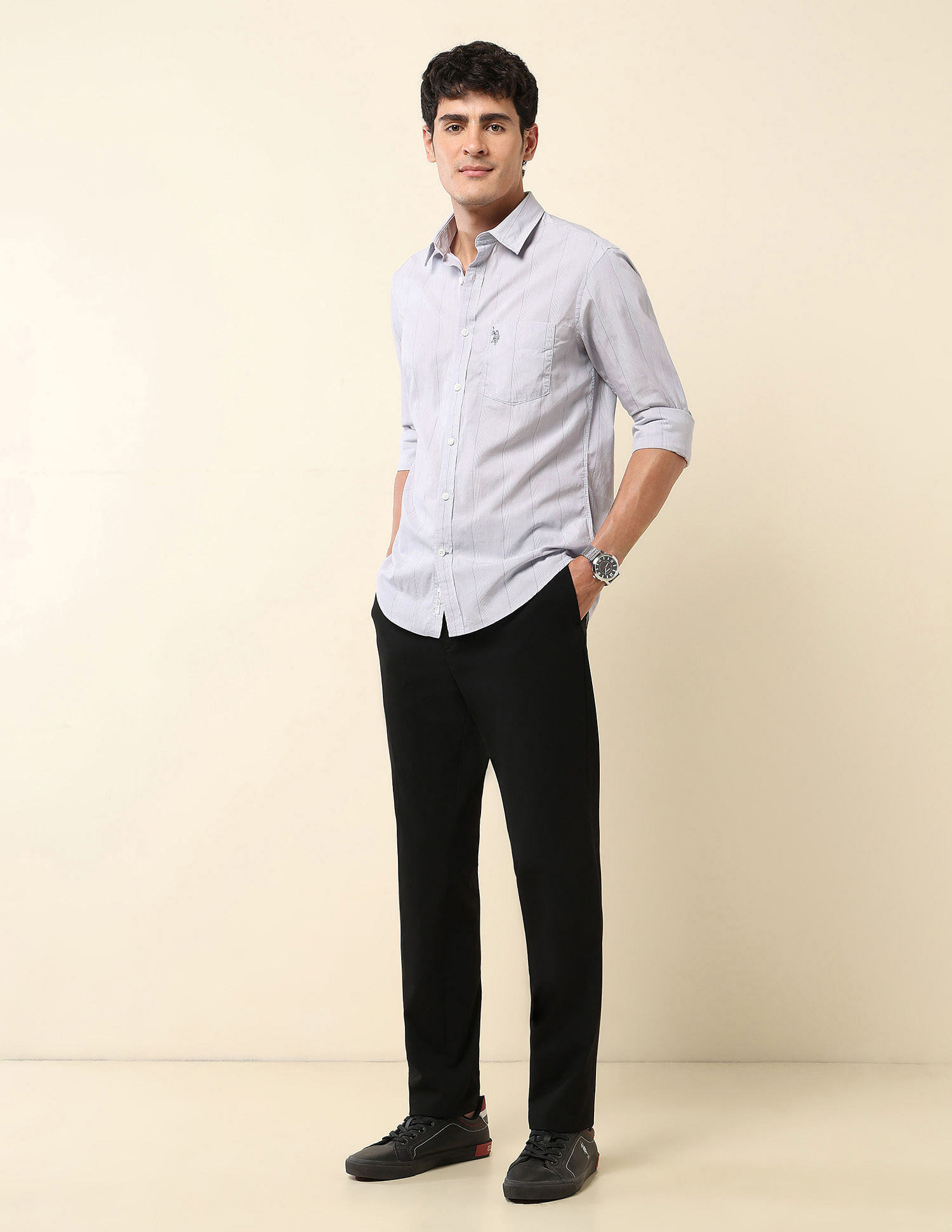 U.S. Polo Assn. Pinstriped Pure Cotton Shirt