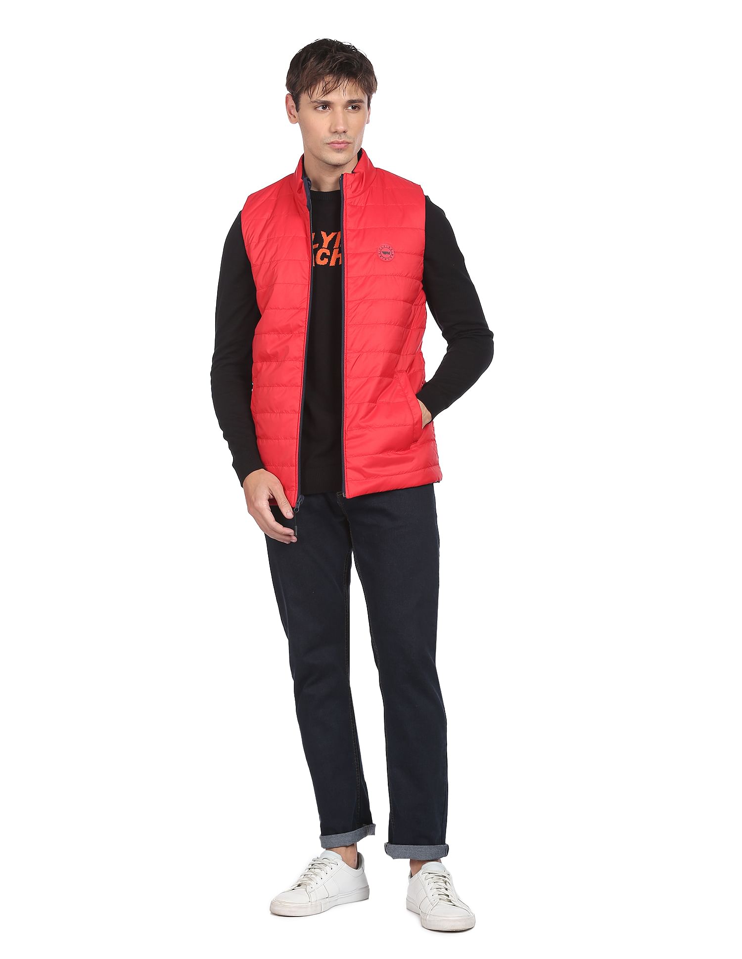 Flying Machine High Neck Solid Reversible Jacket