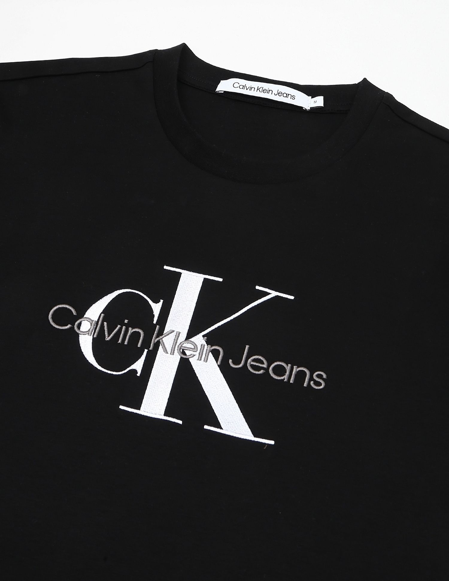 Calvin Klein Jeans Embroidered Logo Regular-Fit Cotton T Shirt