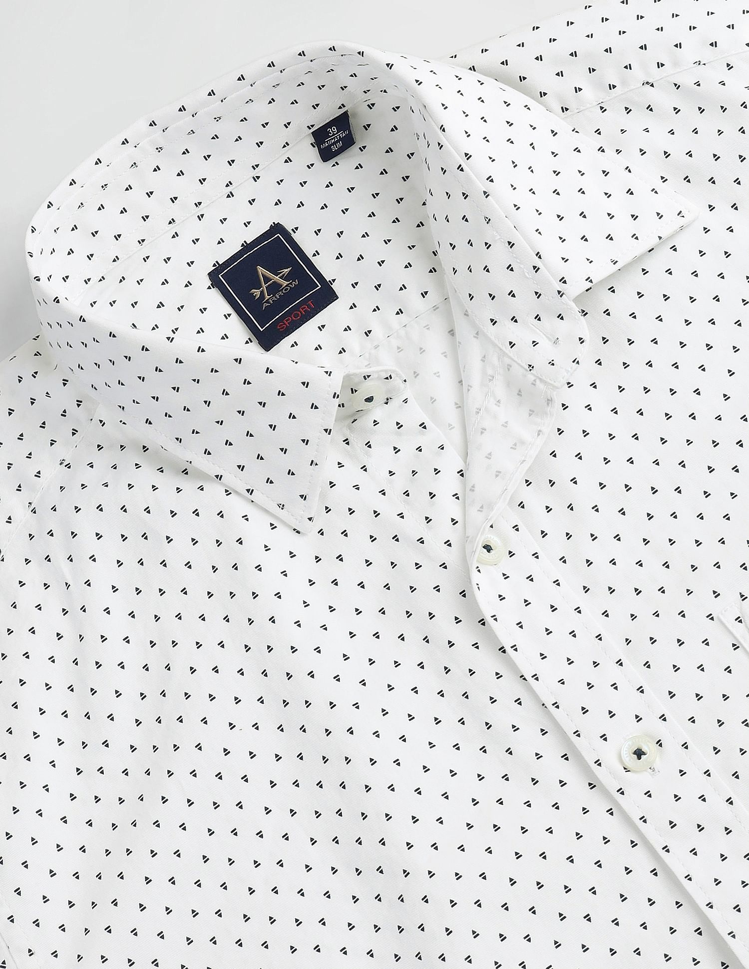 Arrow Sport Geometric Print Manhattan Slim Shirt