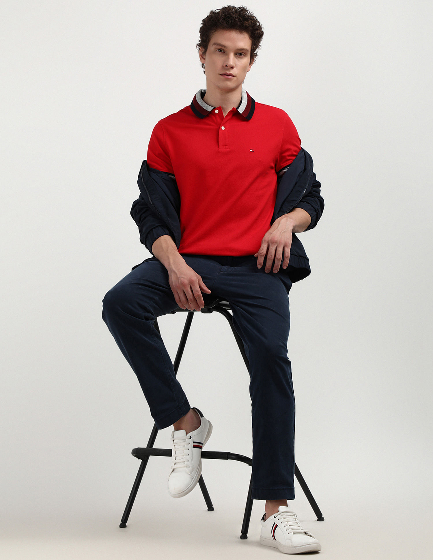 Tommy Hilfiger Two Tone Collar Regular Polo Shirt