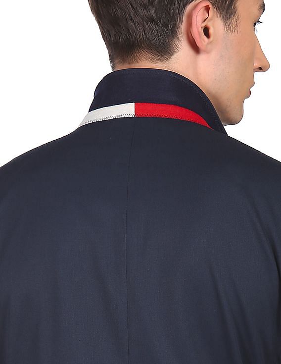 Tommy Hilfiger Men Navy Notch Collar Solid Smart Casual Blazer