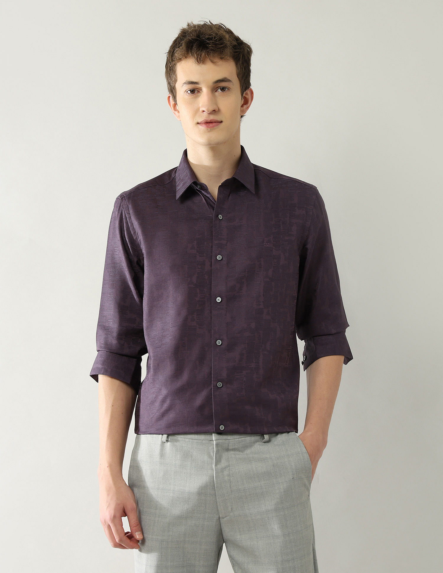 Arrow Newyork Slim Fit Textured Shirt