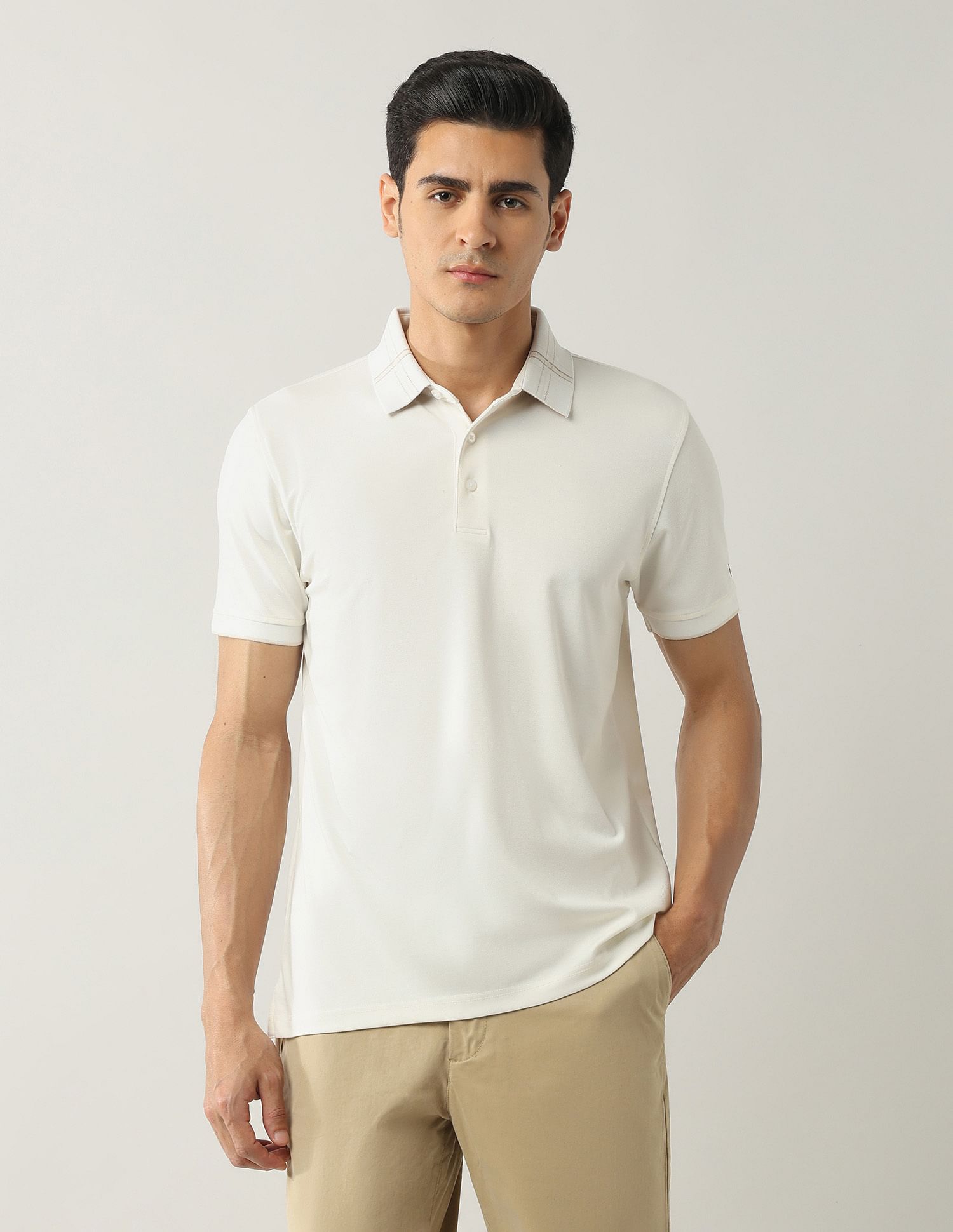 Arrow Solid Pure Cotton Polo Shirt