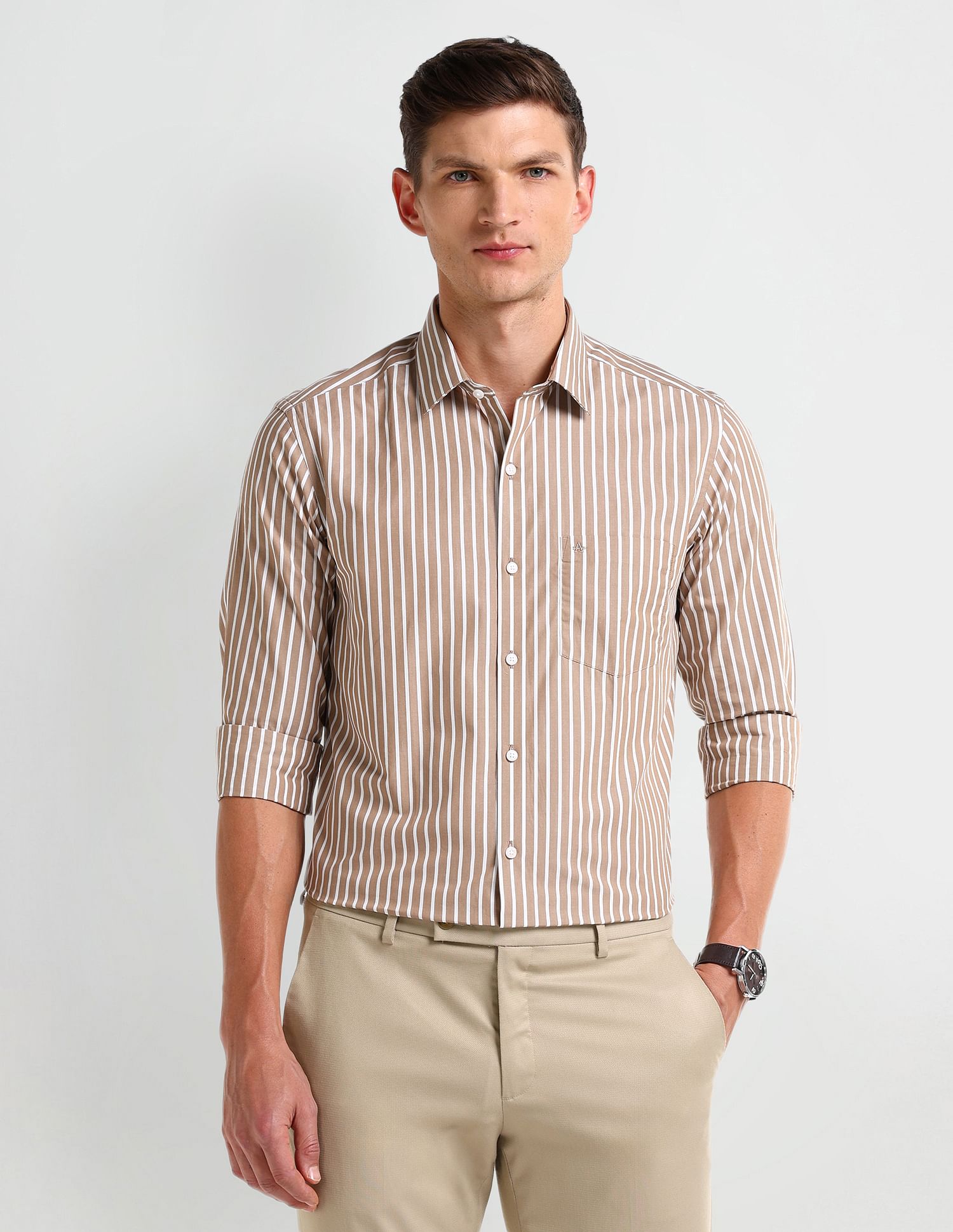 Arrow Manhattan Slim Fit Cotton Shirt