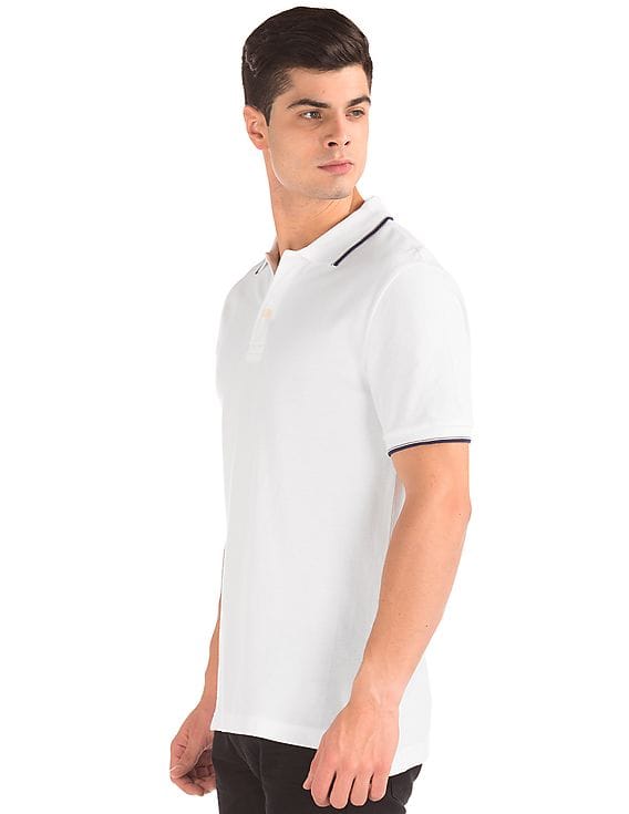 Buy GAP Men Men White Tipped Pique Polo Shirt - NNNOW.com