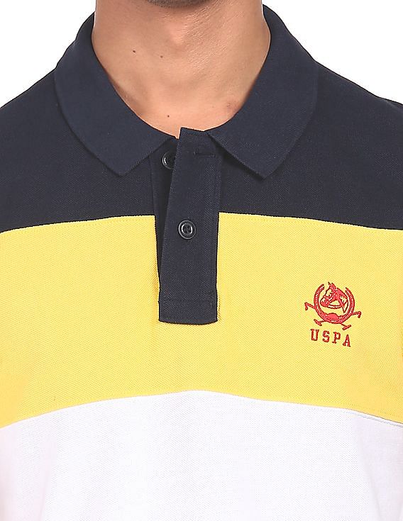 U.S. Polo Assn. Cotton Colour Block Polo Shirt