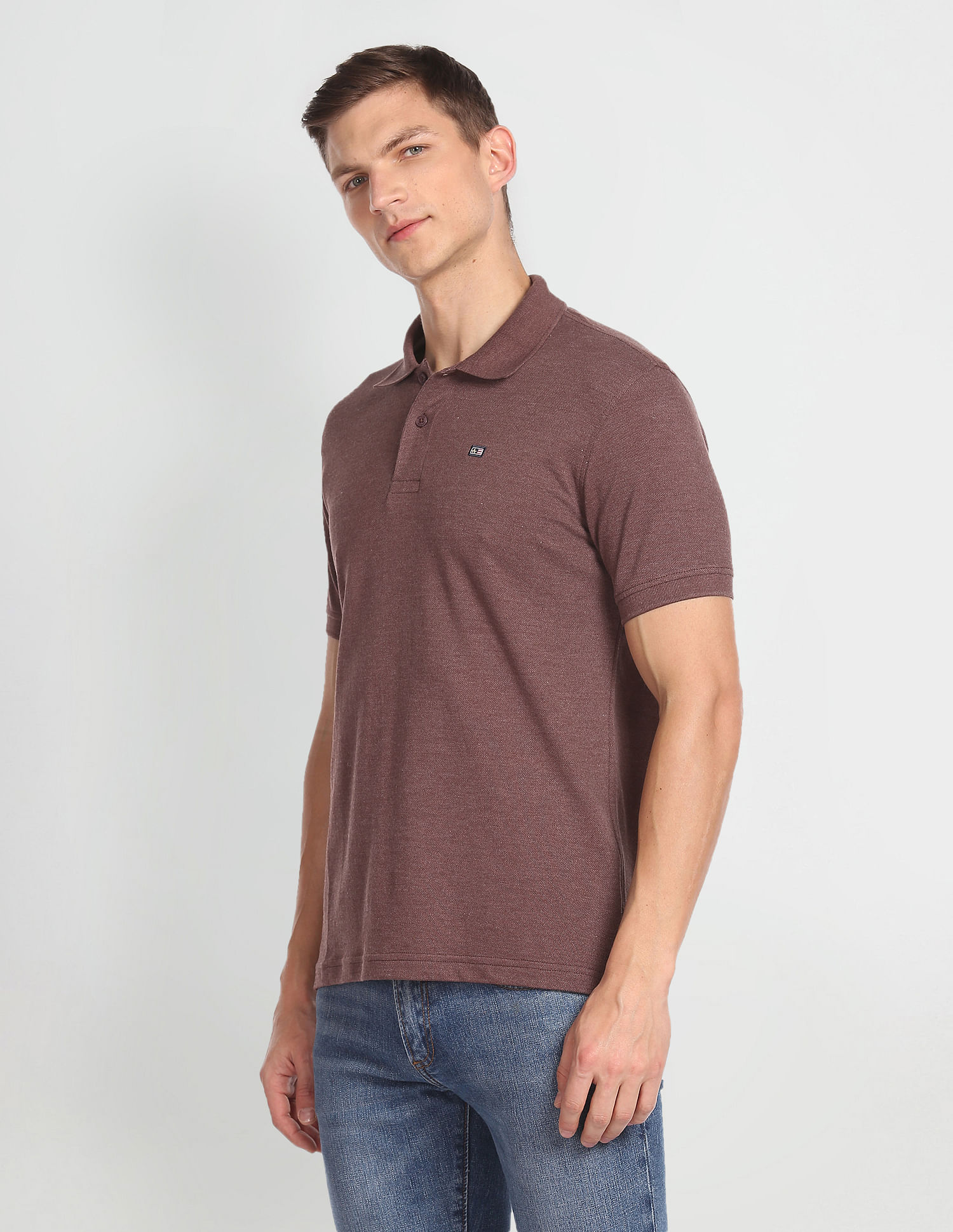 Arrow Sports Pique Knit Solid Polo Shirt