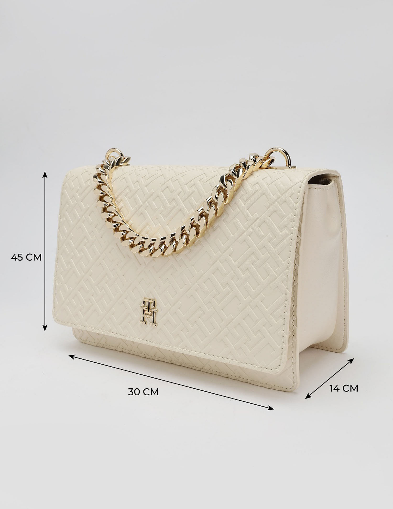 Tommy Hilfiger Textured White PU Sling Bag
