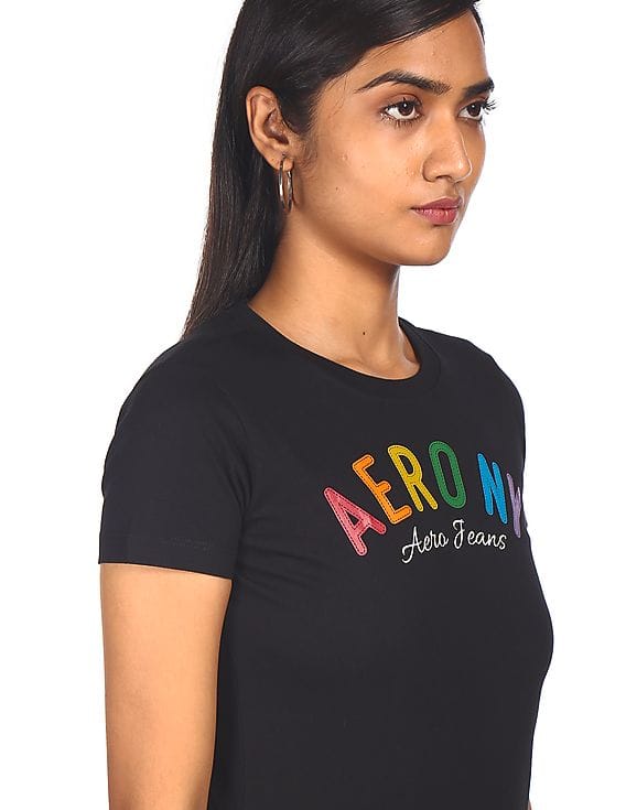 Buy Aeropostale Women Black Crew Neck 