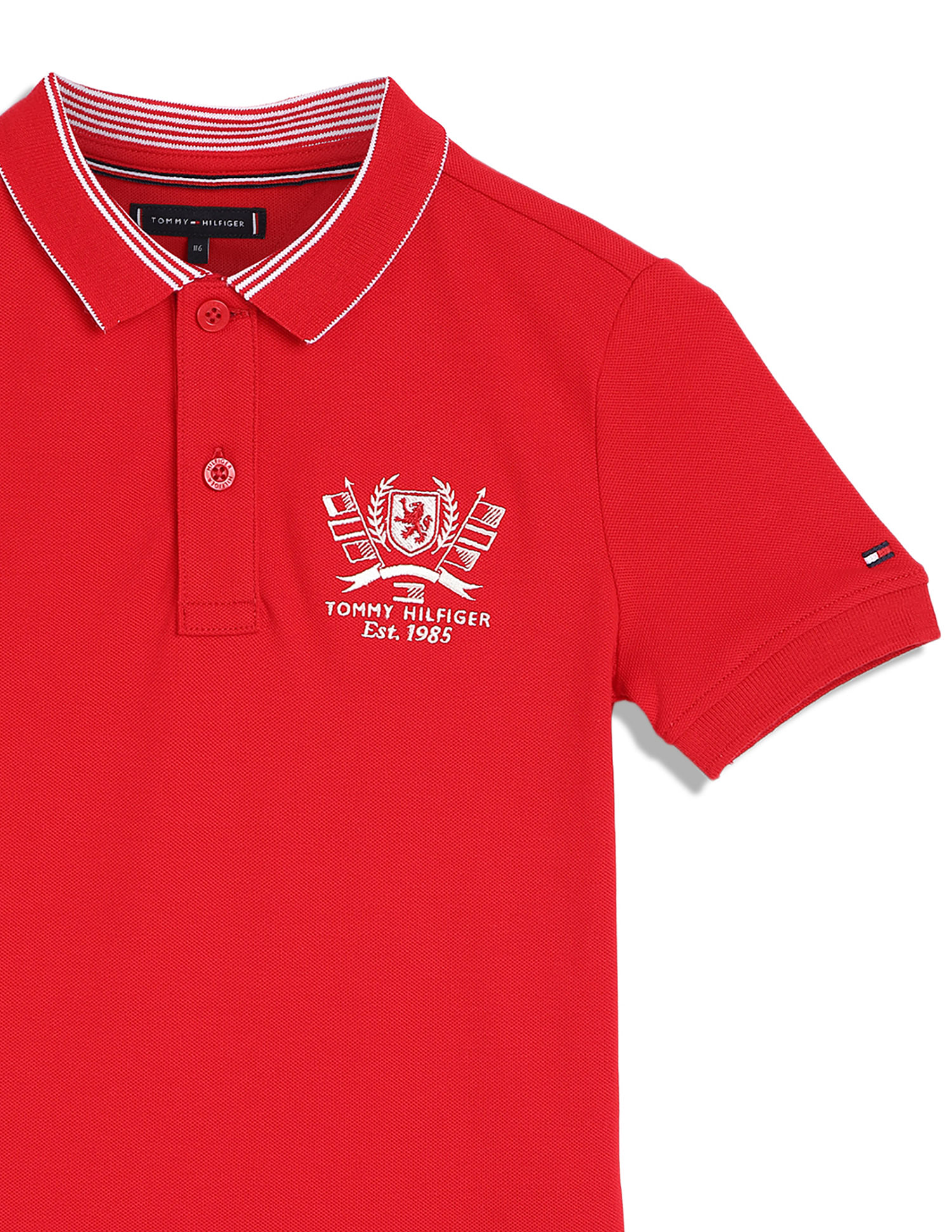 Tommy Hilfiger Kids Printed Regular Fit Polo T-Shirt