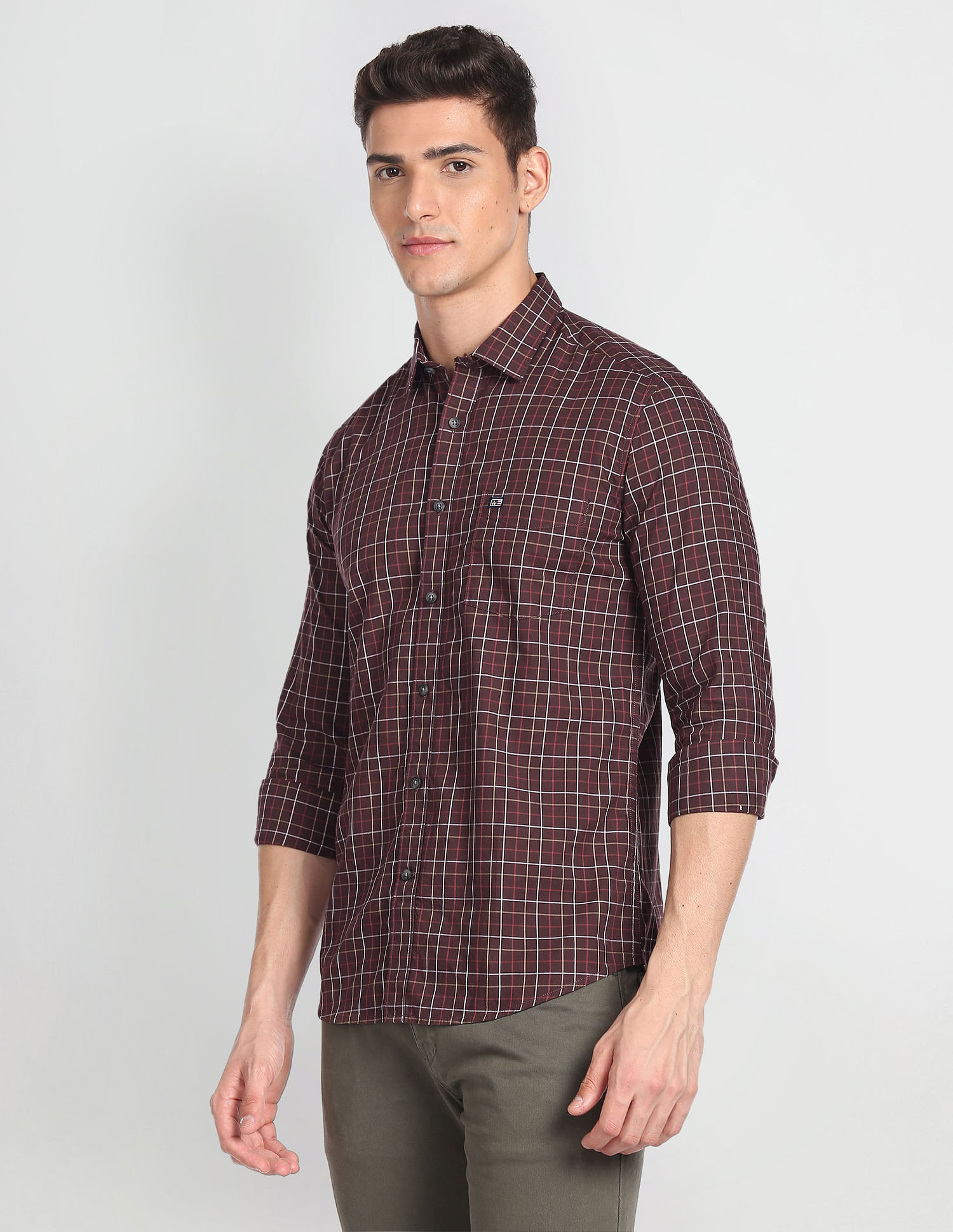 Arrow Sports Twill Dupplin Check Casual Shirt