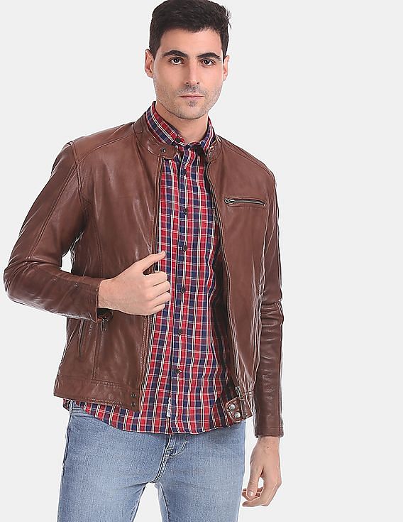 High Quality Mens Leather Jacket Male Classic Motorcycle Thick Denim Coats  Biker | eBay