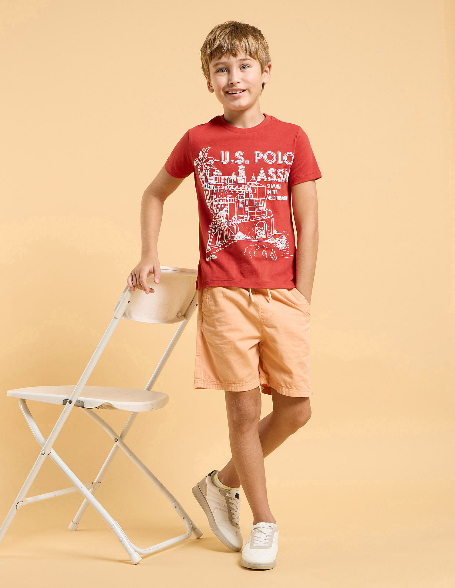 U.S. Polo Assn. Kids Boys Regular Fit Graphic Printed T-Shirt