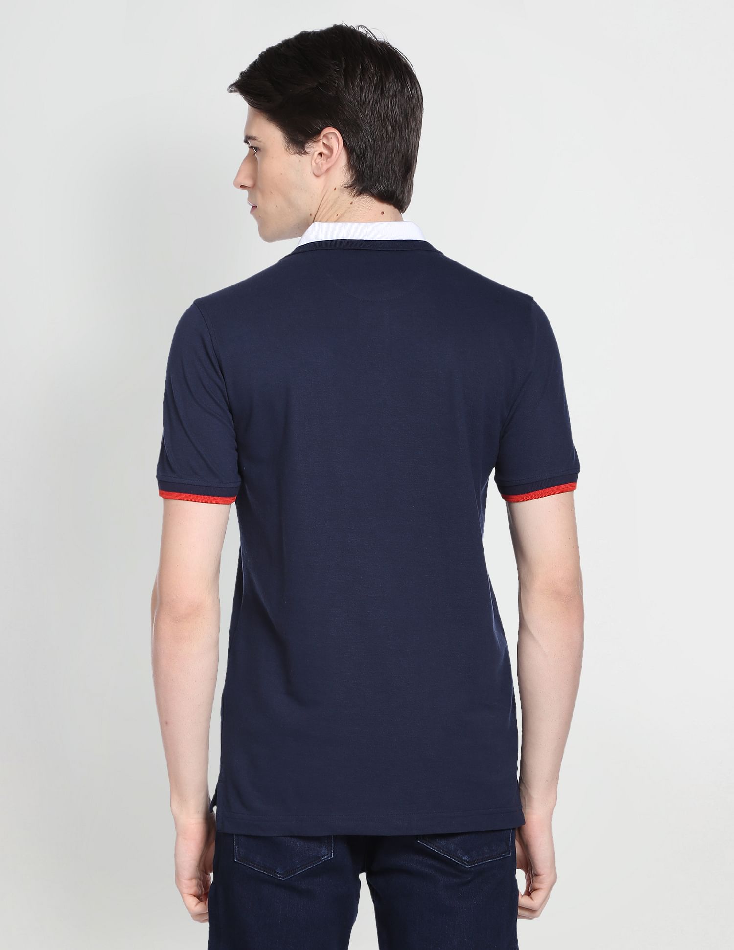 Arrow Sports Contrast Collar Polo Shirt