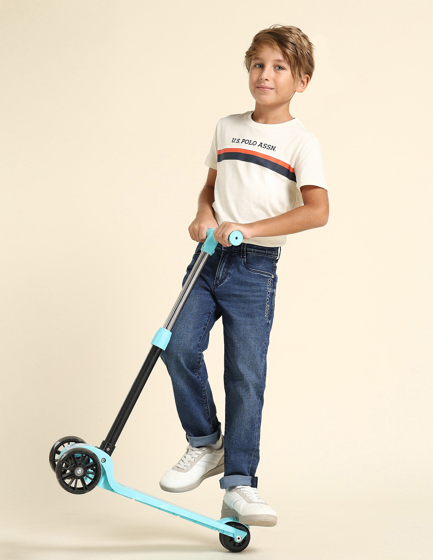 U.S. Polo Assn. Kids Boys Relaxed Fit Blue Jeans