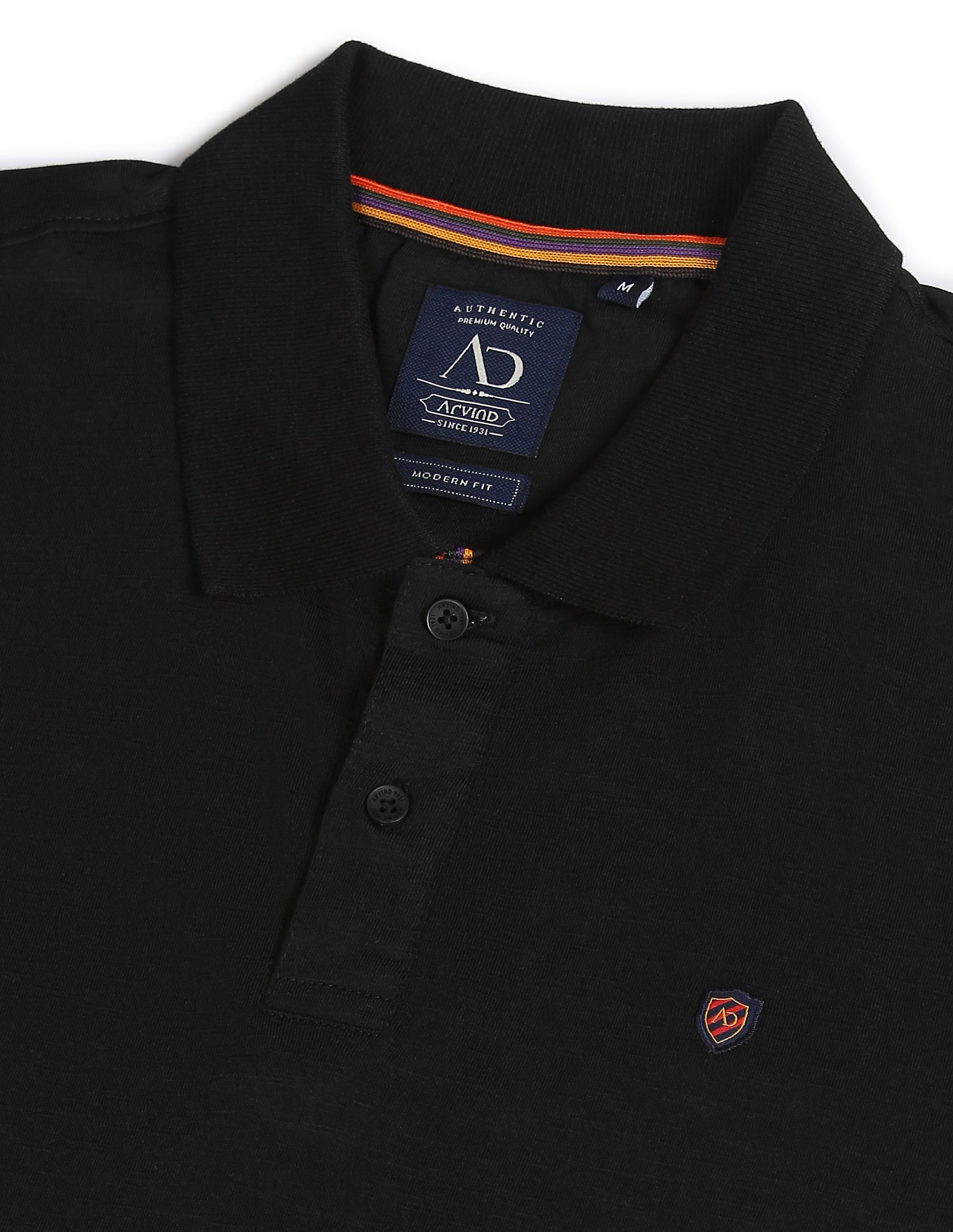 AD by Arvind Modern Jersey Slub Polo Shirt