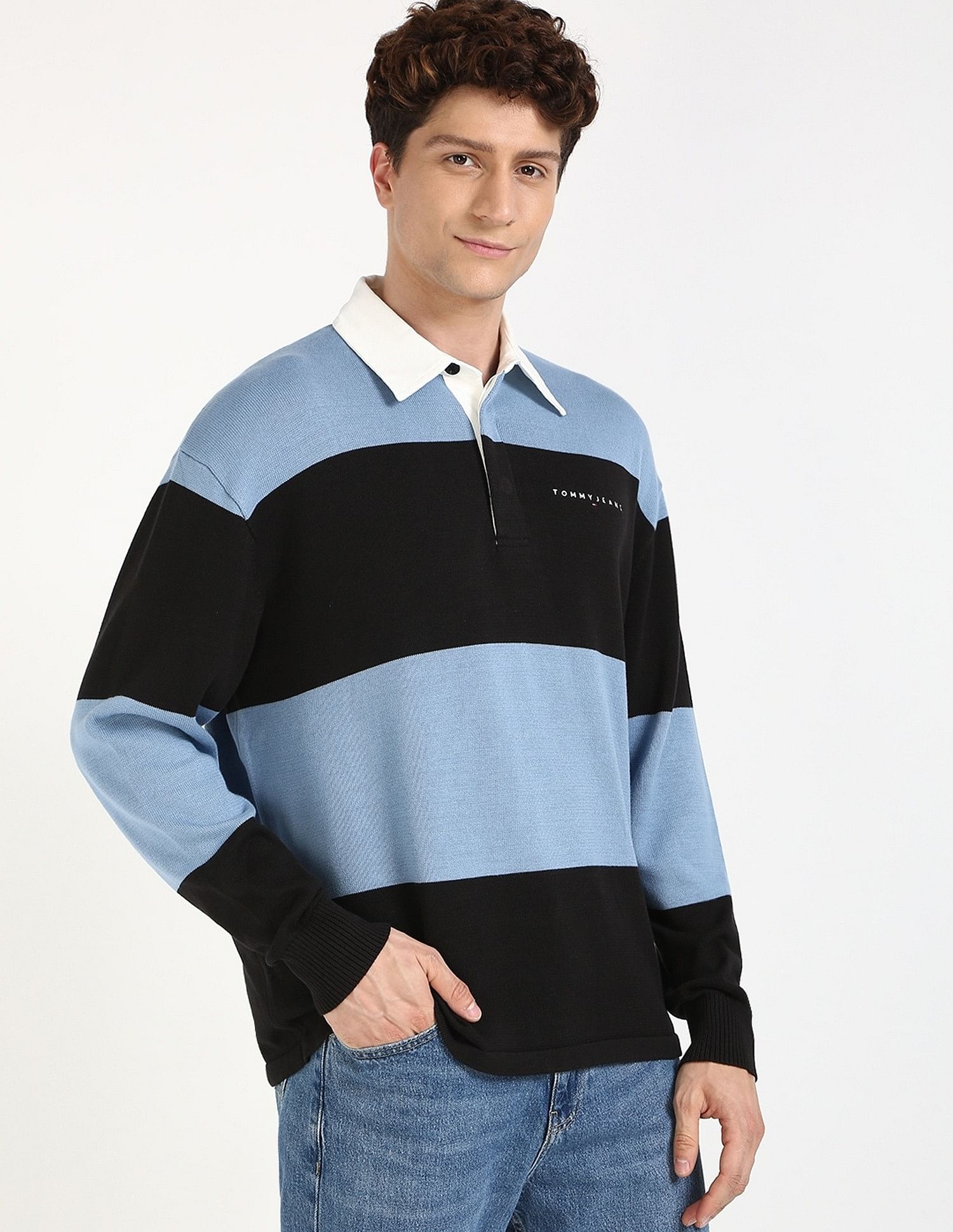 Tommy Hilfiger Colorblock Relaxed-Fit Cotton Sweater