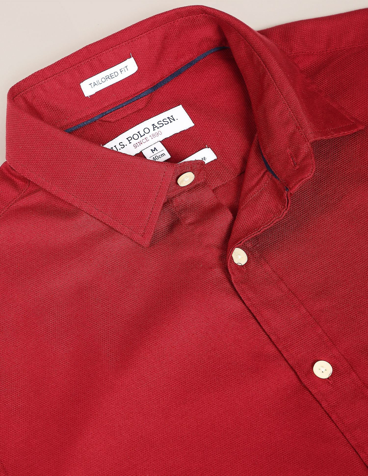 U.S. Polo Assn. Solid Dobby Tailored Shirt