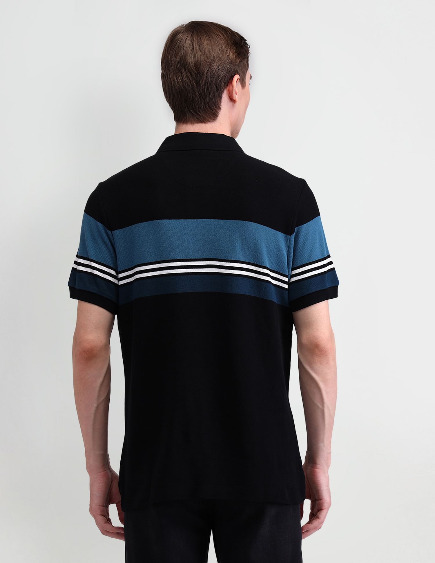 U.S. Polo Assn. Denim Co. Horizontal Striped Muscle Polo Shirt