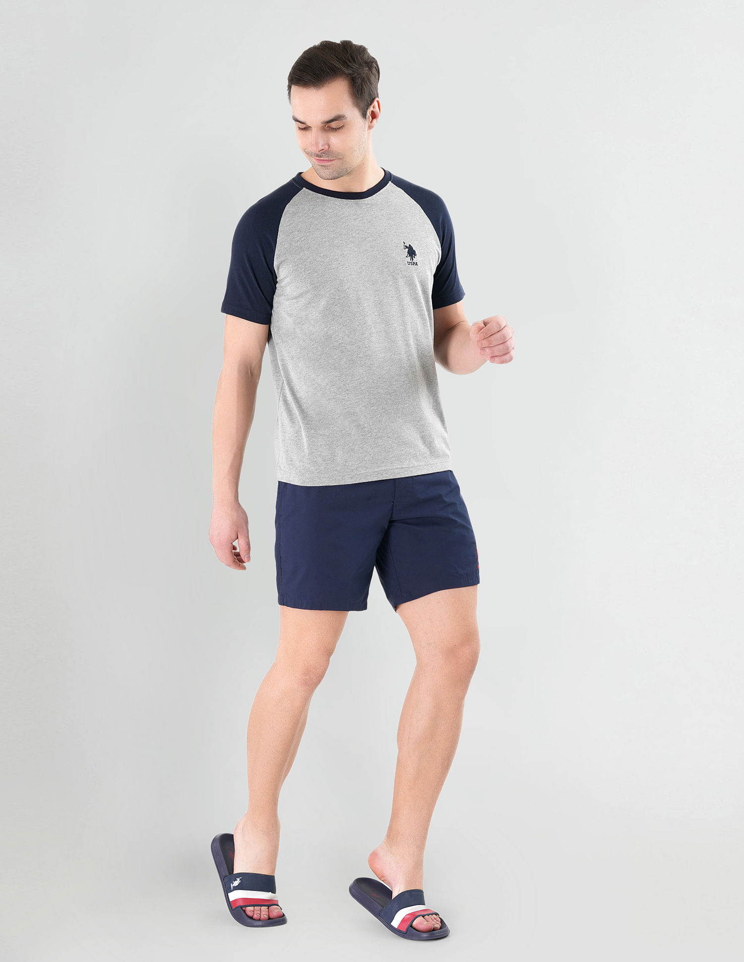 Buy USPA Innerwear Raglan Sleeve Colour Block LE003 Lounge T-Shirt