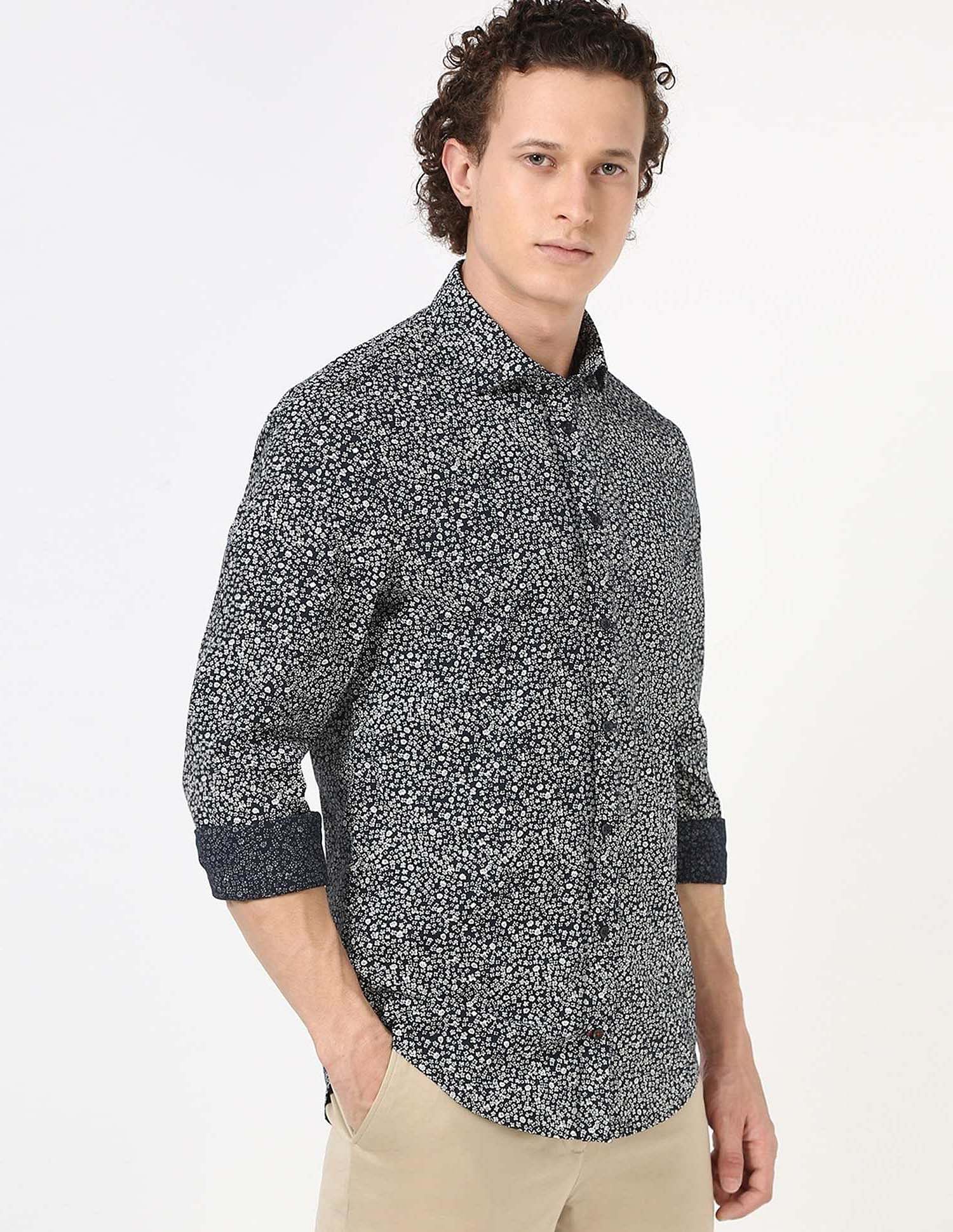 Tommy Hilfiger Mens Blue Floral Shirt