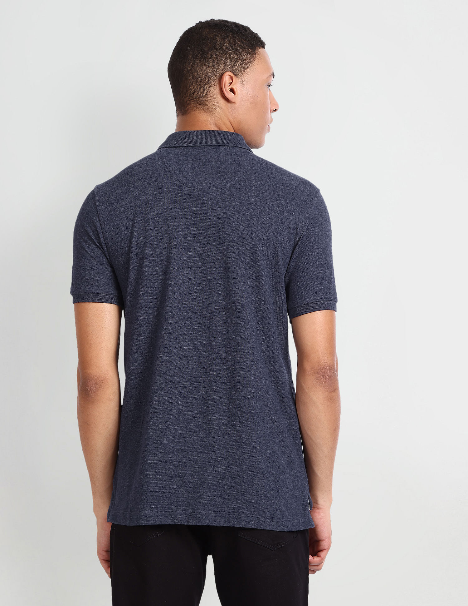 Flying Machine Solid Cotton Polo Shirt
