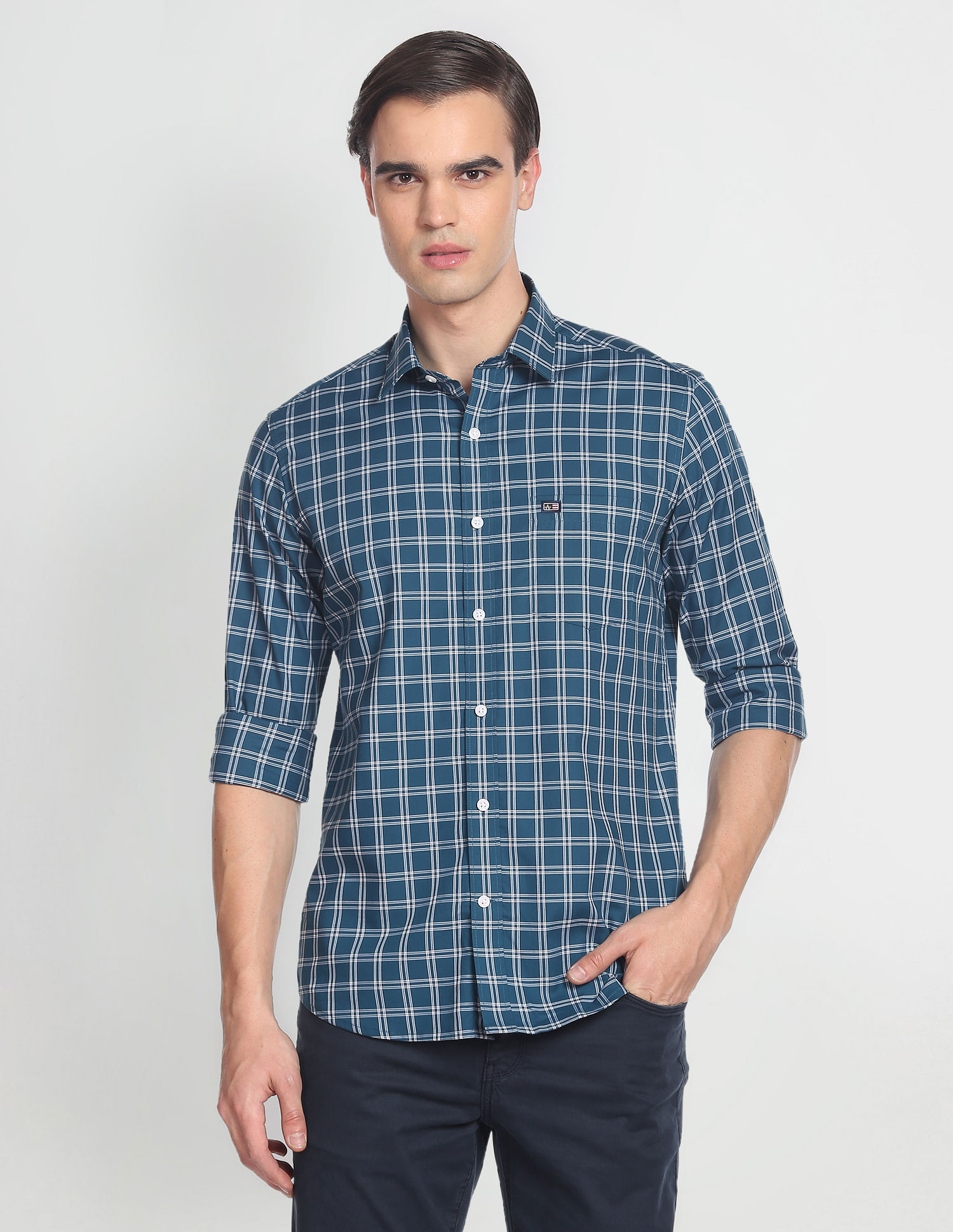 Arrow Sports Twill Tartan Check Cotton Casual Shirt